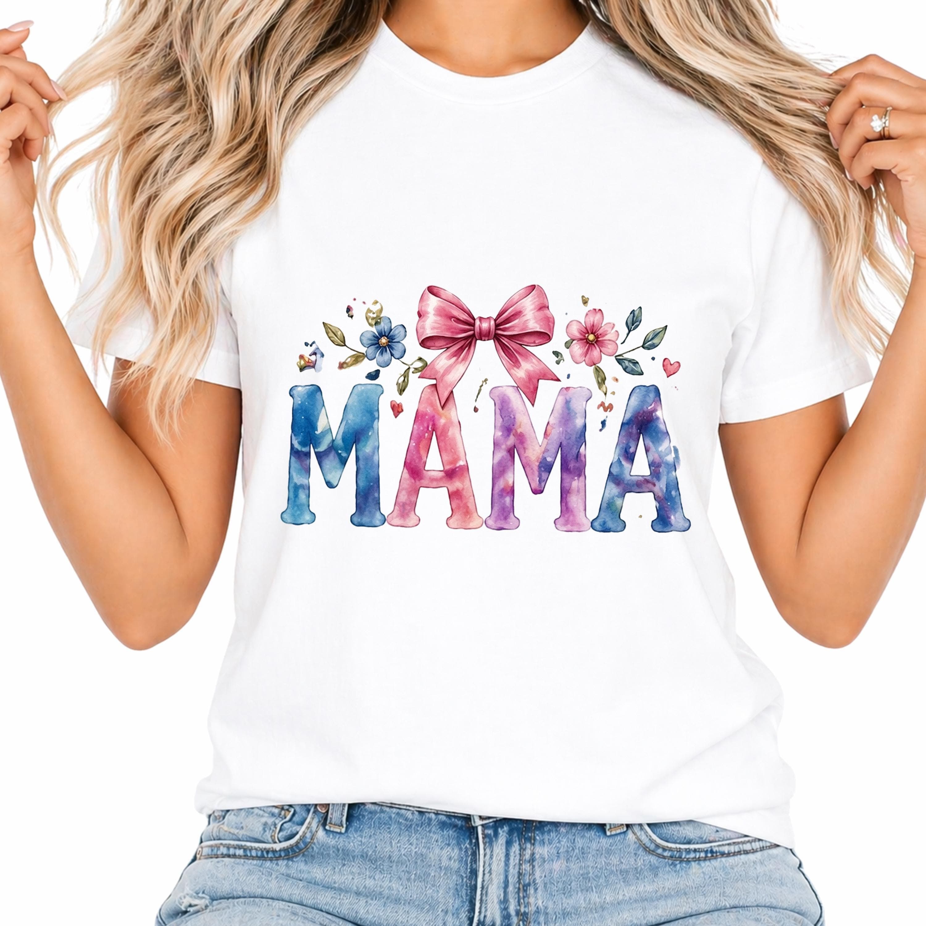 Mama PNG Bundle, 33 Sublimation Designs, Coquette Floral Mama Shirt (Digital Download) - image 5
