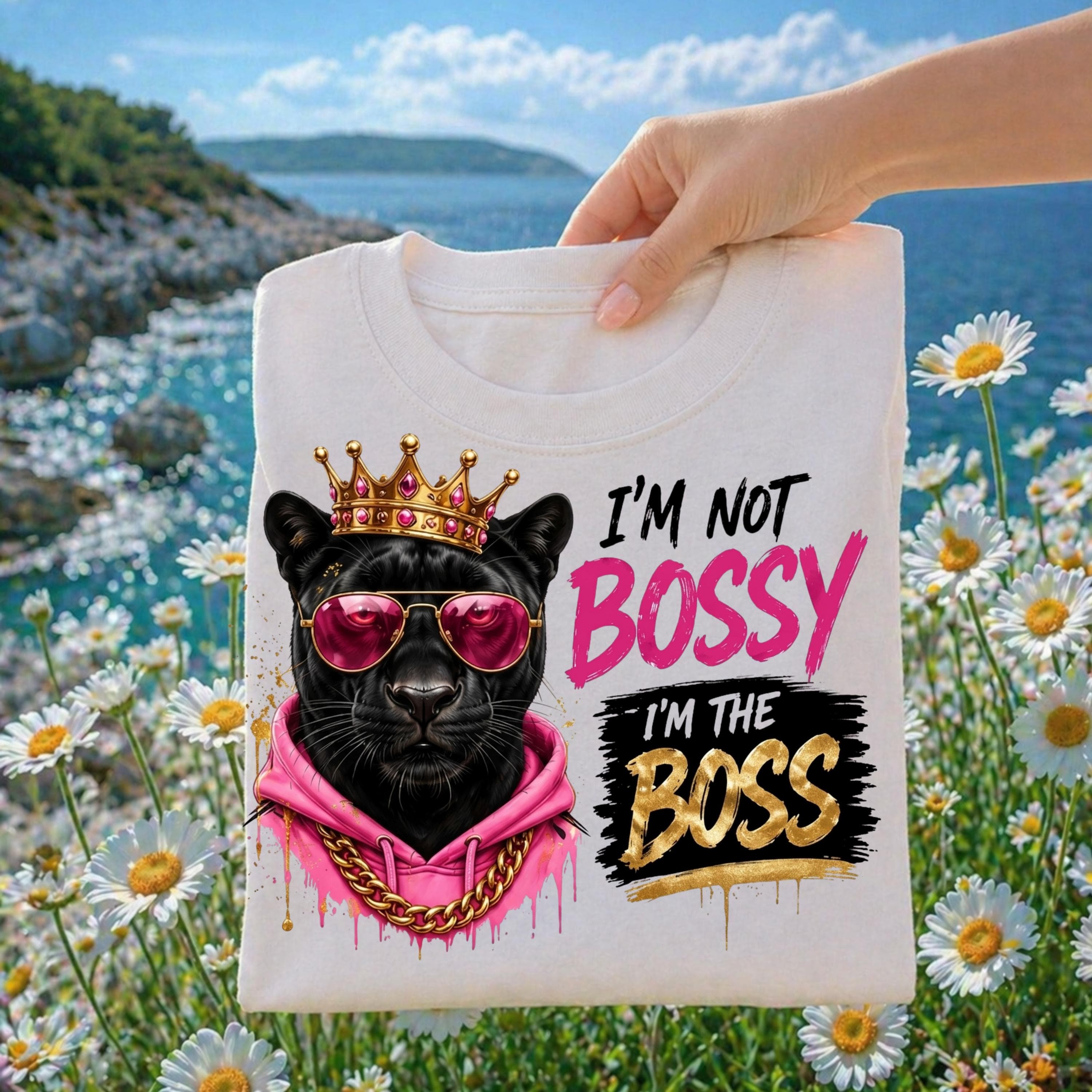 Black Panther Boss Lady PNG, Queen Panther Sublimation Design (Digital Download)
