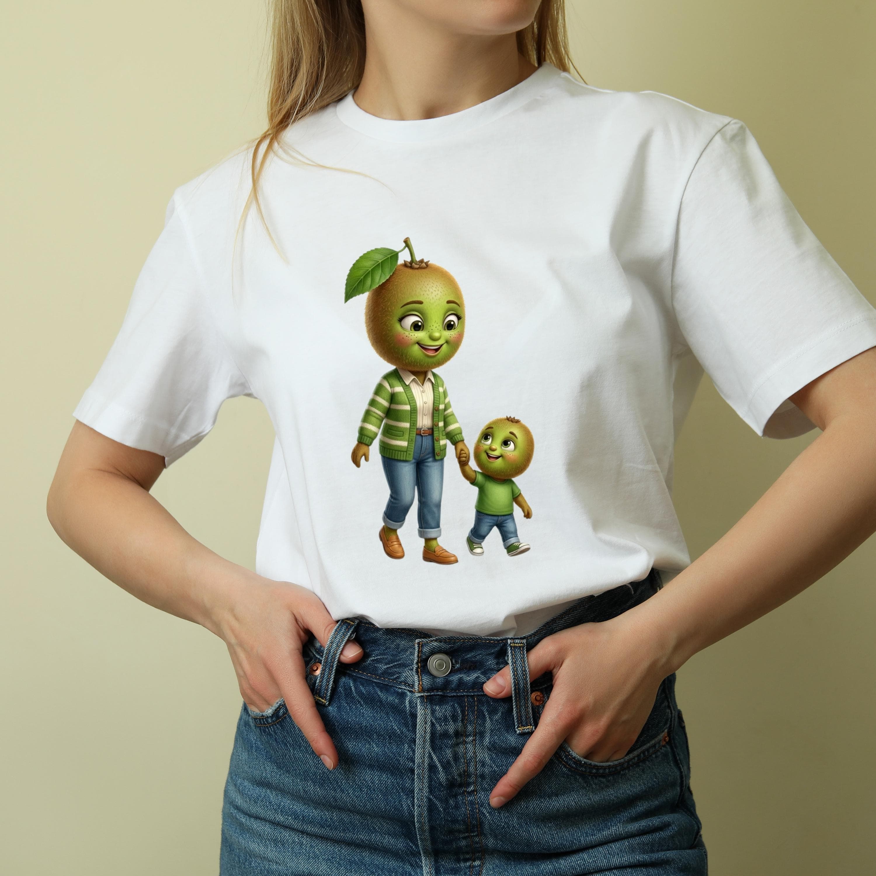Kiwi Mom and Baby PNG, Kawaii Fruit Family Sublimation Design (Digital Download) - image 5