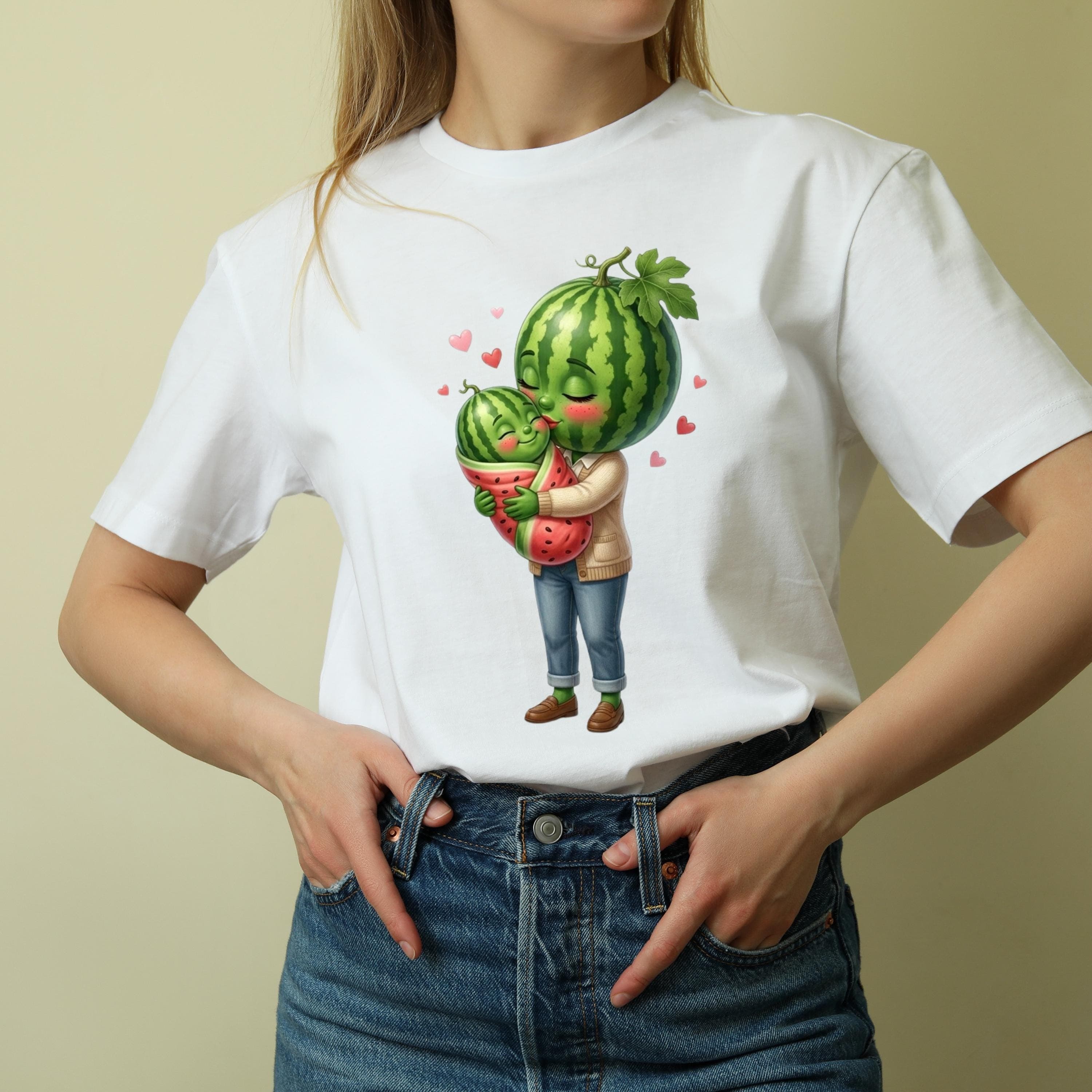 Watermelon Mom Baby 3D PNG, Kawaii Fruit Family Sublimation Design (Digital Download) - image 5