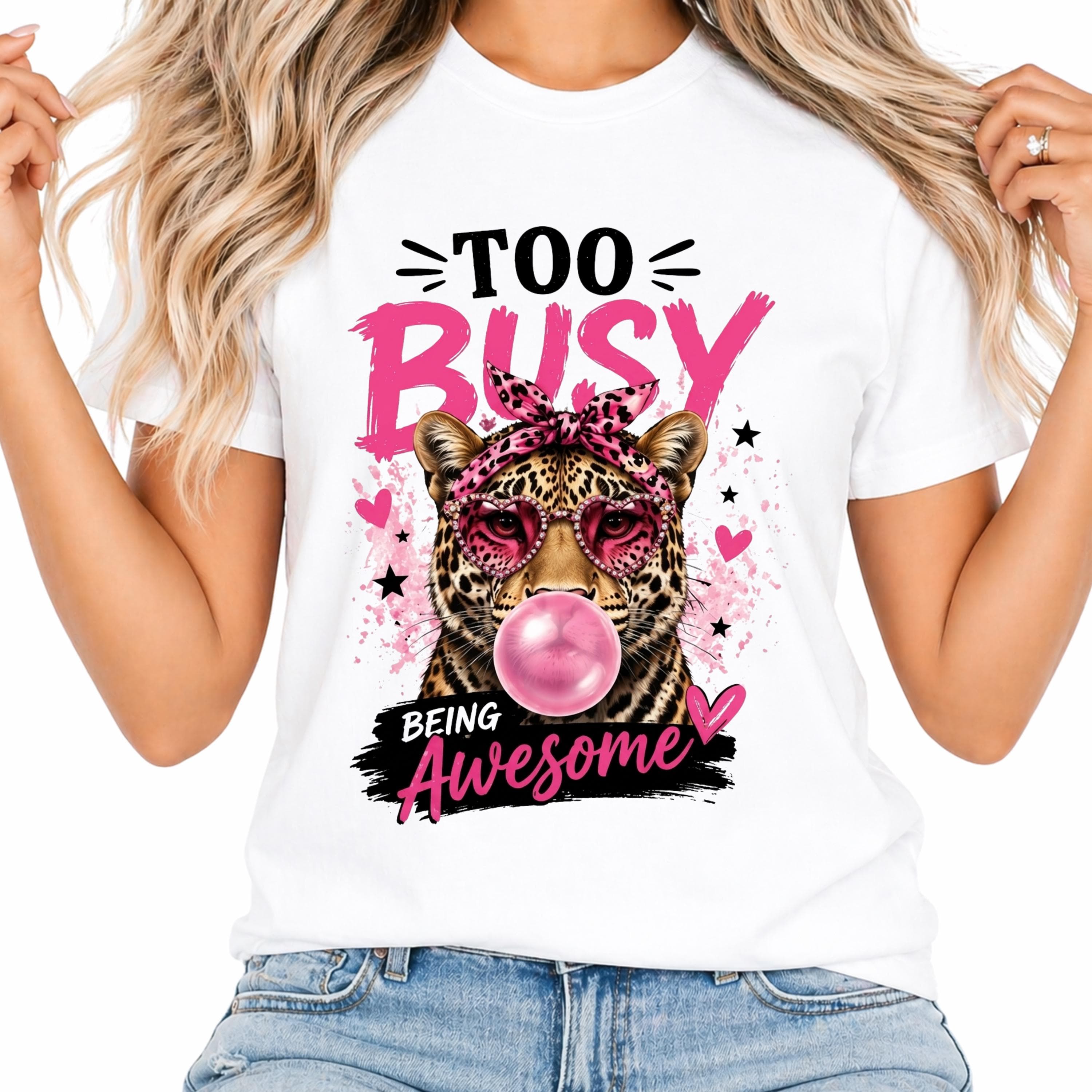 Leopard PNG, Too Busy Being, Sassy Animal Sublimation Design (Digital Download) - image 5