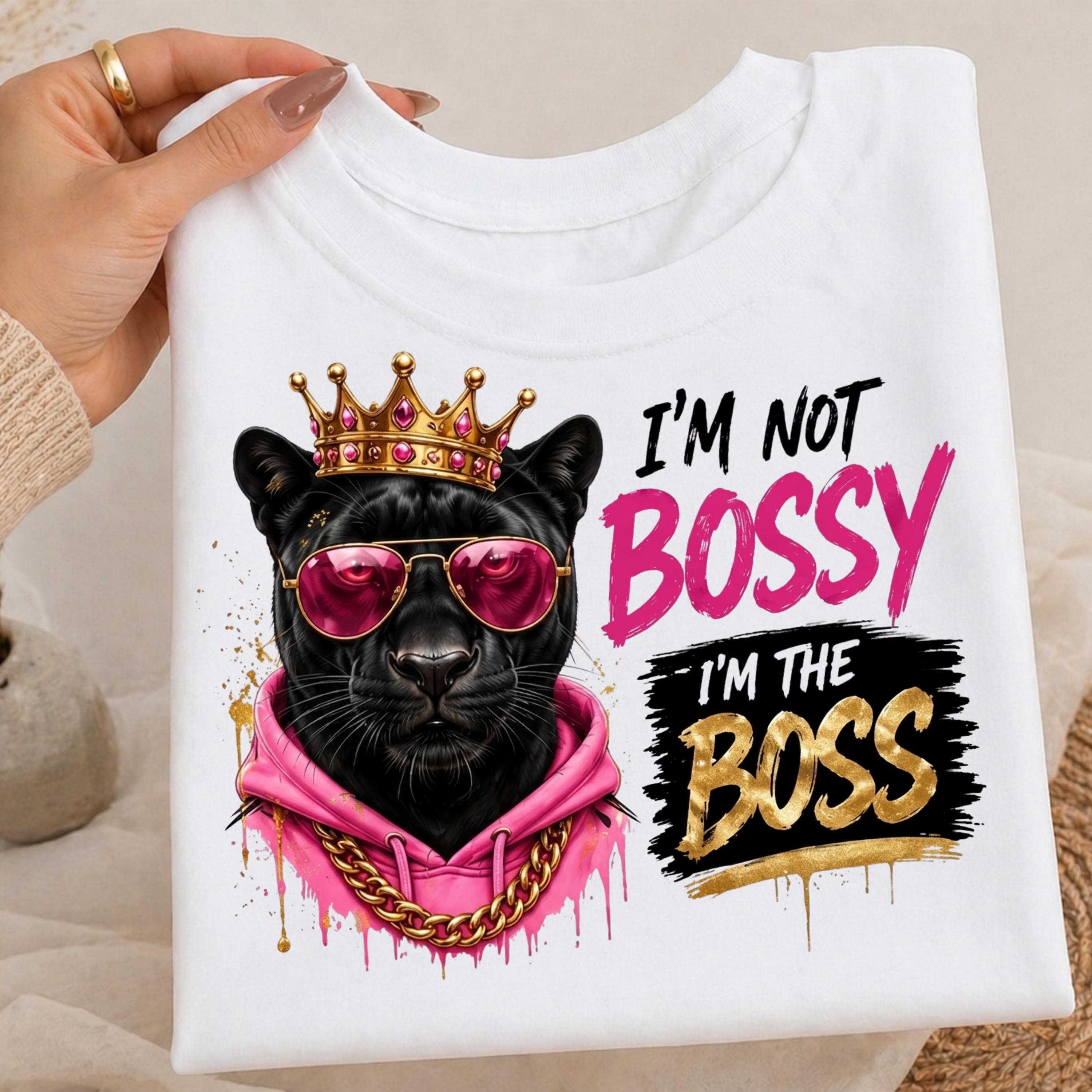 Black Panther Boss Lady PNG, Queen Panther Sublimation Design (Digital Download) - image 3
