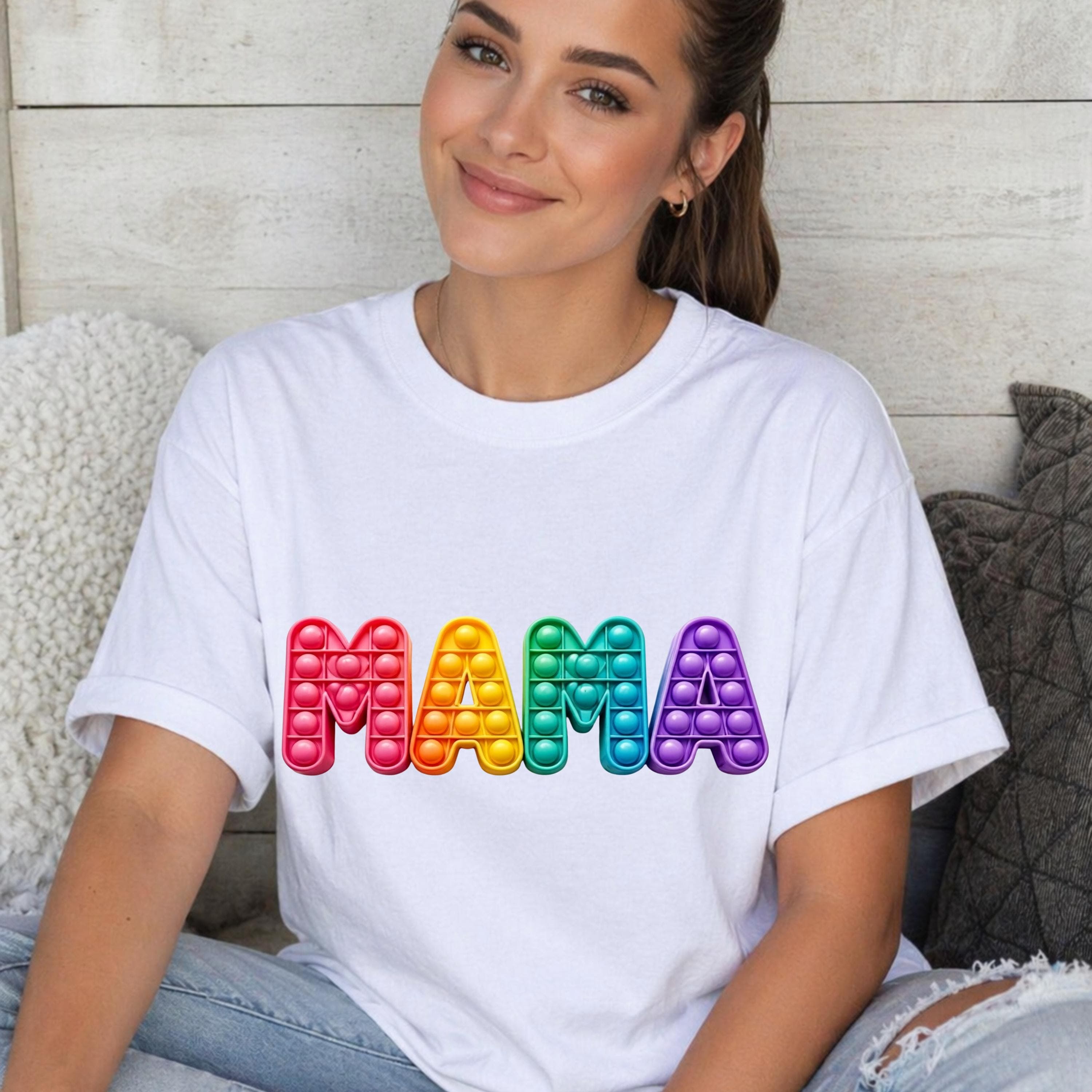 Design MAMA Pop It PNG Design: Rainbow Fidget Sensory Art (Digital Download) - image 5