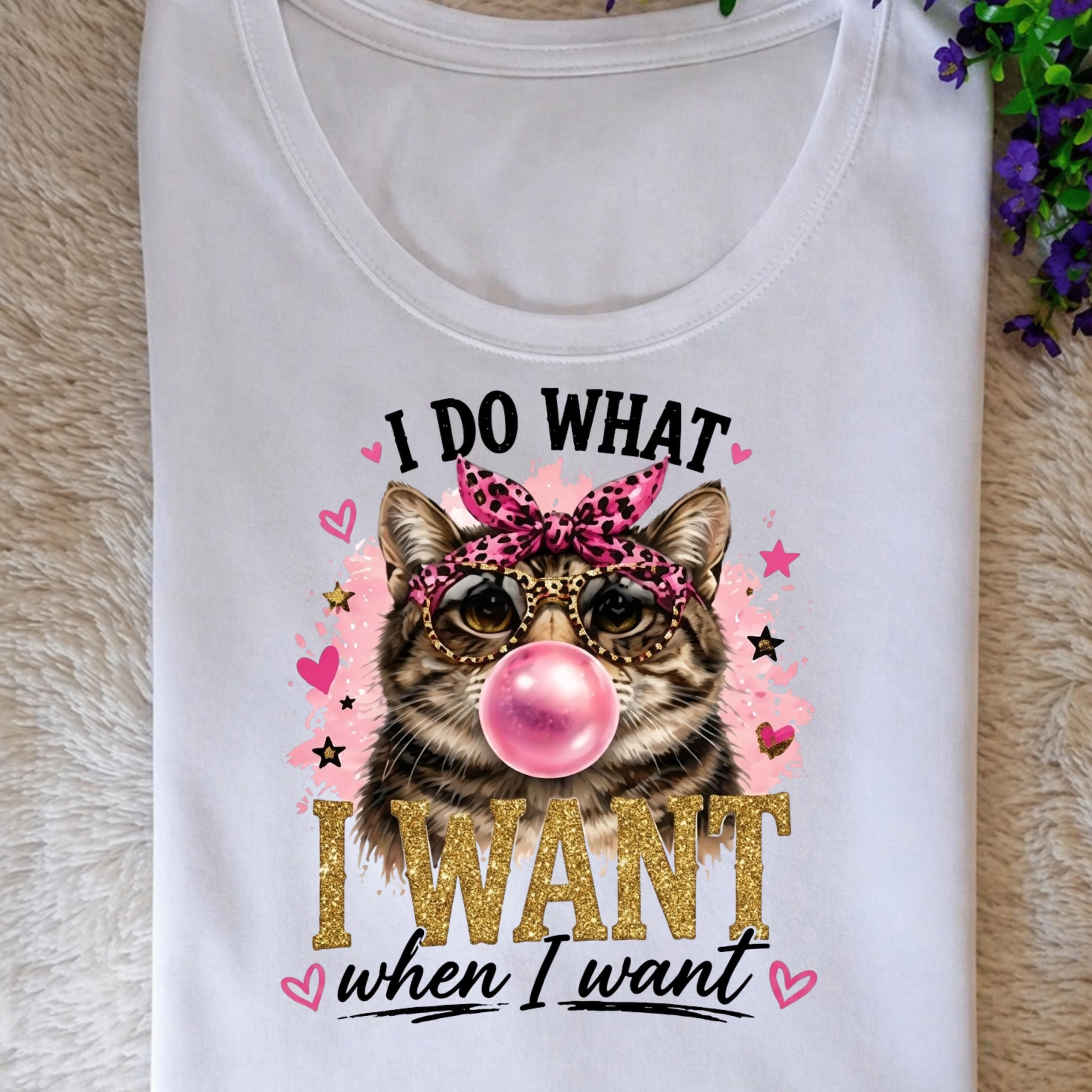 Funny Cat PNG, Leopard Glasses, Bubble Gum Kitty, Trendy Sublimation Design (Digital Download) - image 3