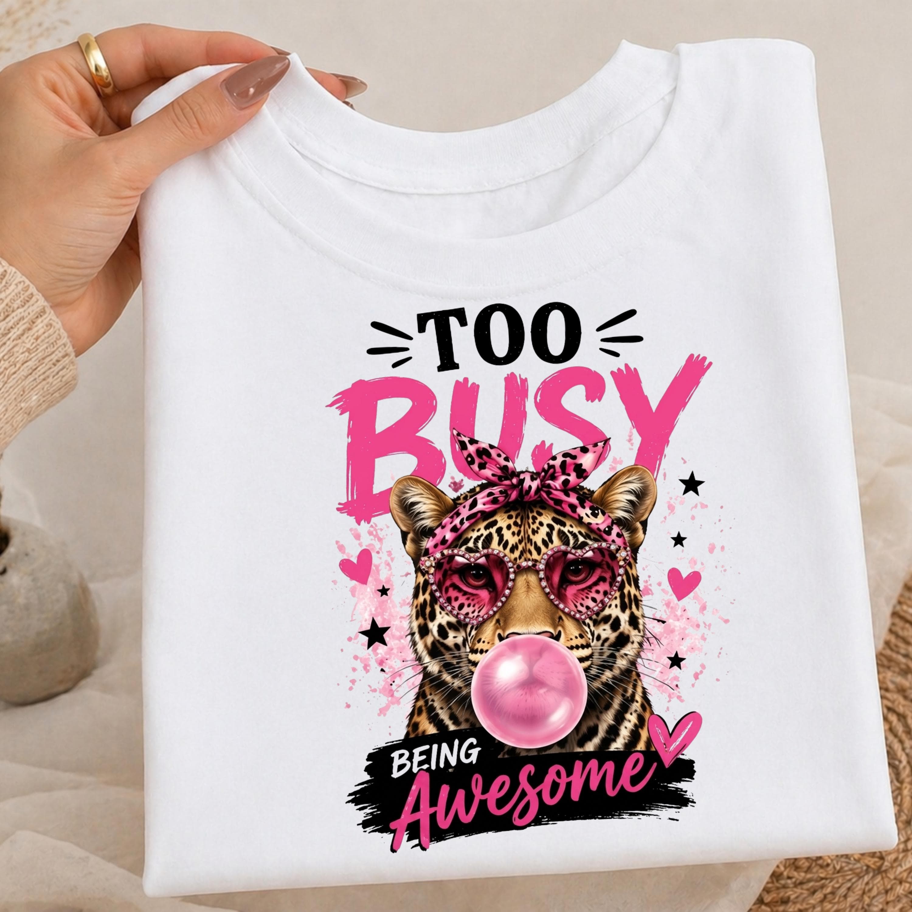 Leopard PNG, Too Busy Being, Sassy Animal Sublimation Design (Digital Download) - image 3
