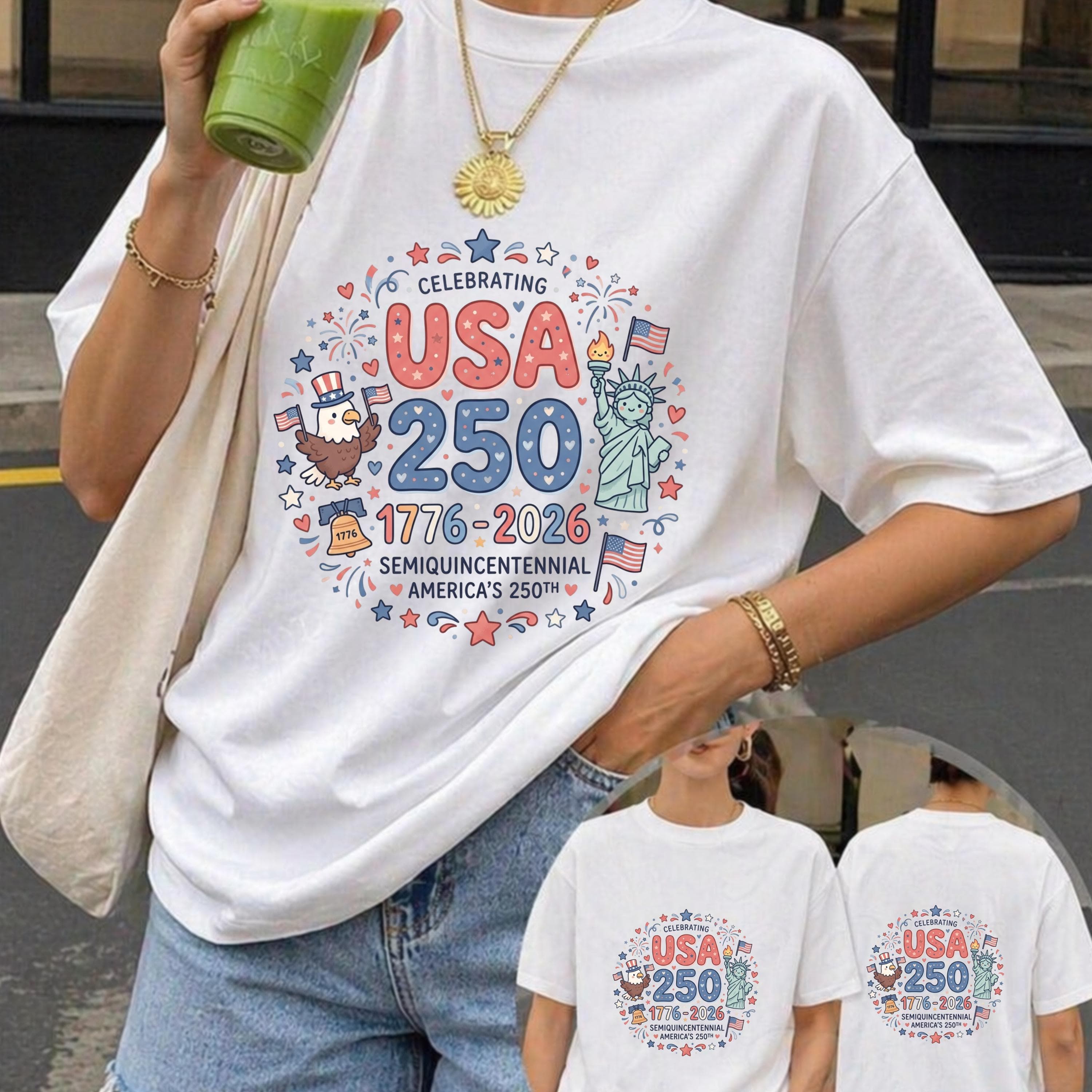 USA 250th Anniversary Patriotic PNG, Independence Day Sublimation Design (Digital Download)