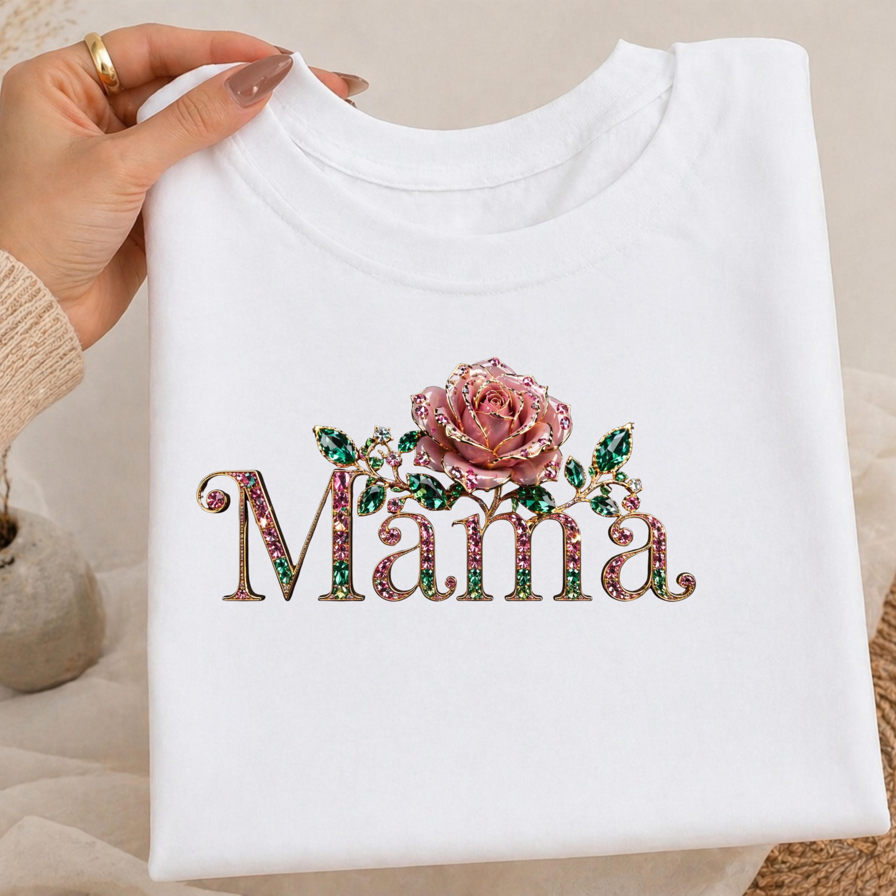 Mama Jewelry Design PNG: Sparkling Rose Clipart (Digital Download) - image 3