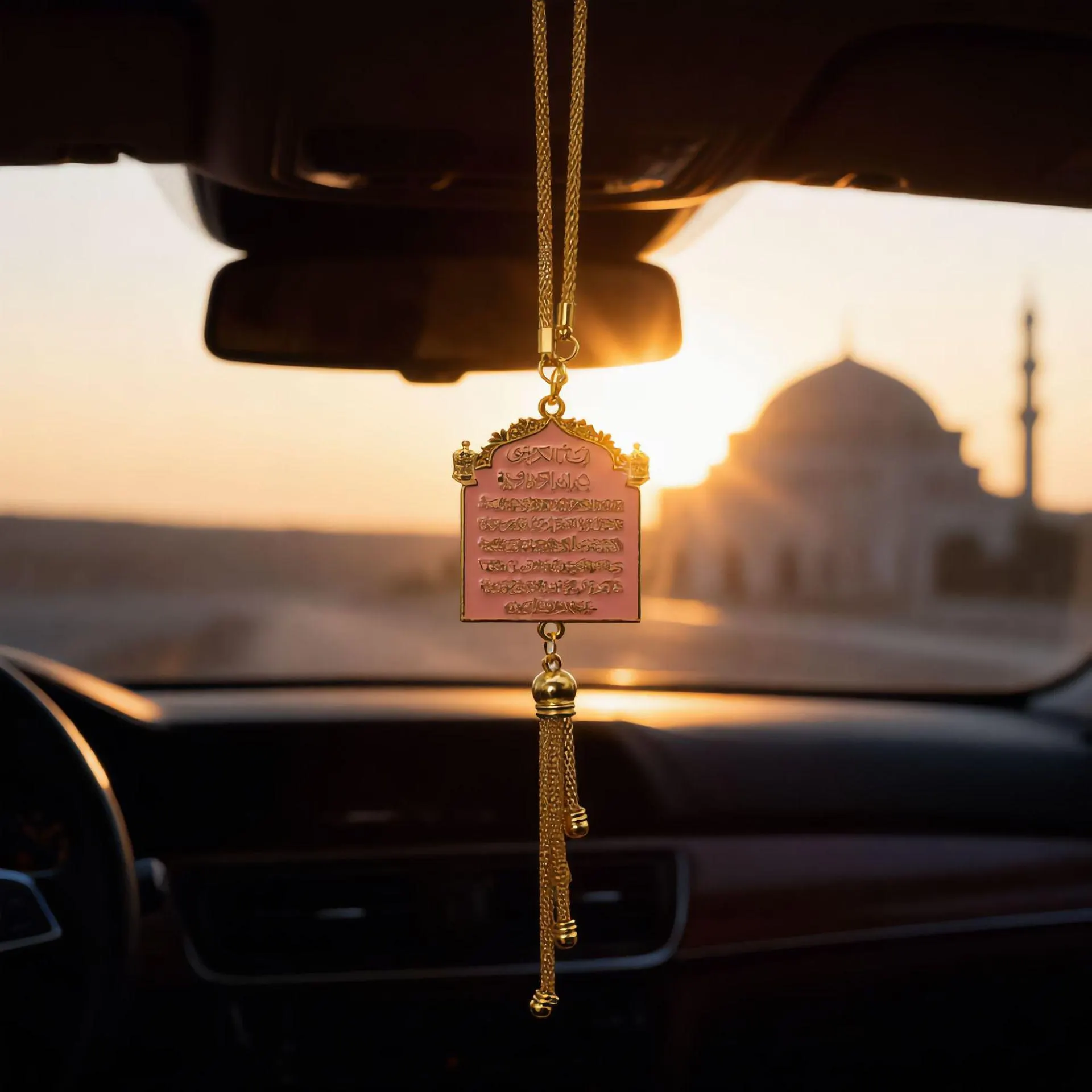 Muslim Quran Car Pendant Tassel, Islamic Religious Blessing Auto Mirror Hanging Decor