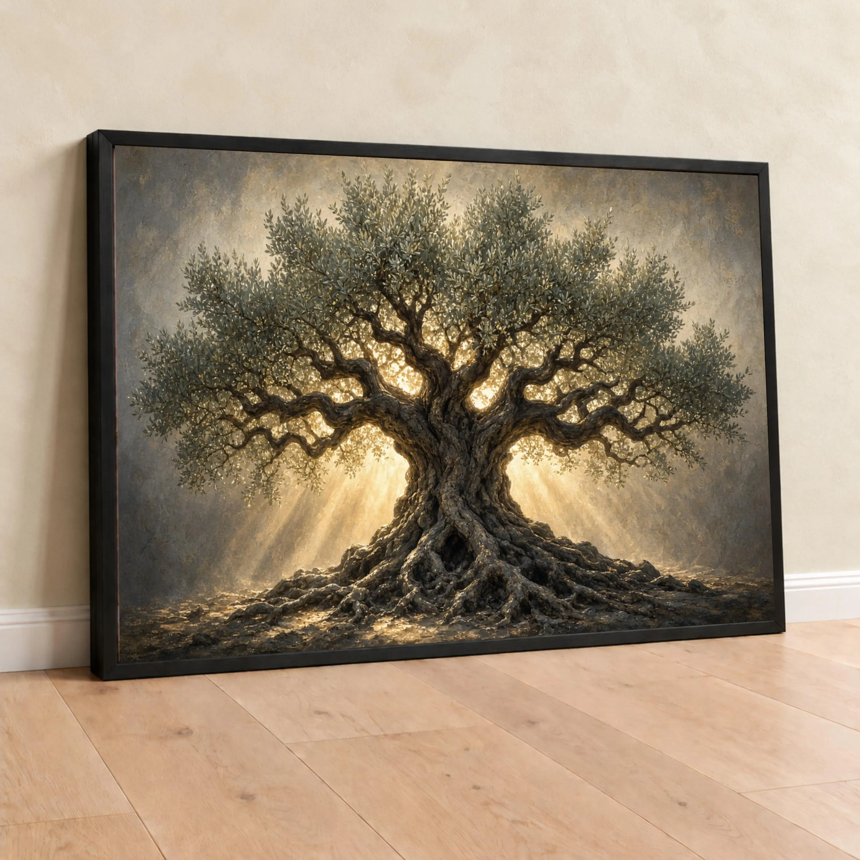 Olive Tree Canvas Print, Stunning Wall Art for Living Room, Nature-Inspired Decor, Rustic Tree Artwork for Home, olive tree art