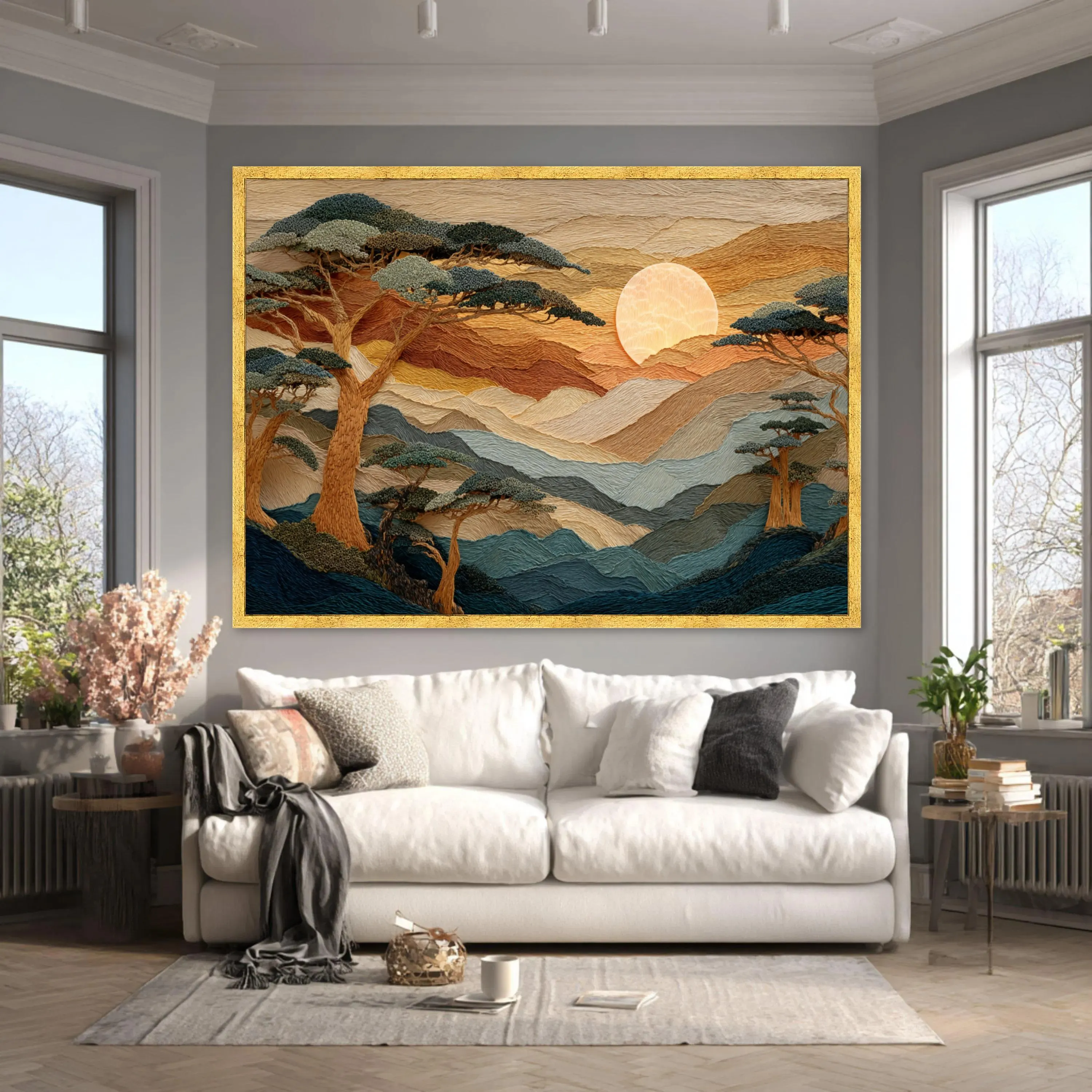 Majestic Mountain Sunset Canvas Print, Serene Landscape Wall Art for Home Decoration, Nature Inspired Artwork, landscape art - image 5