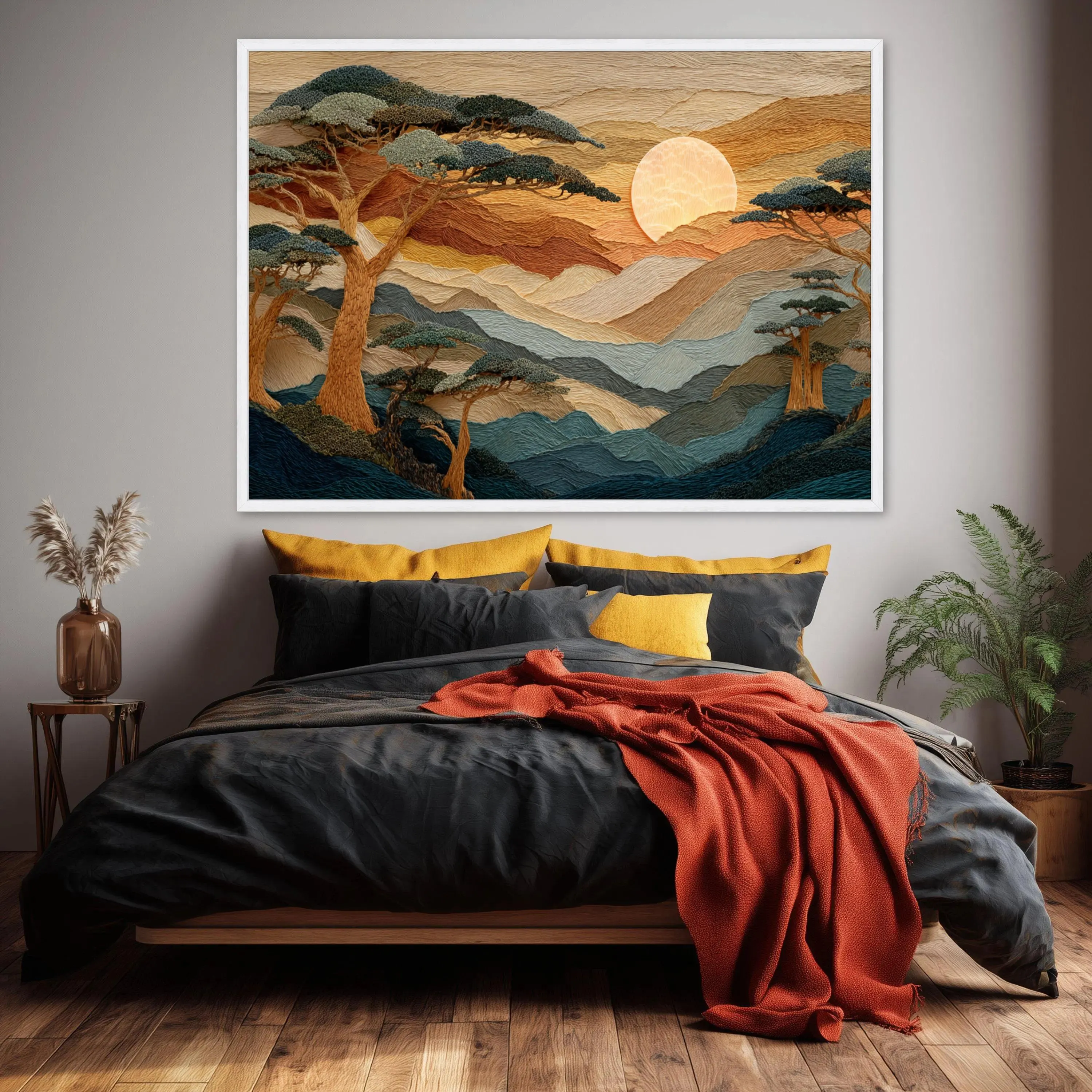 Majestic Mountain Sunset Canvas Print, Serene Landscape Wall Art for Home Decoration, Nature Inspired Artwork, landscape art - image 4