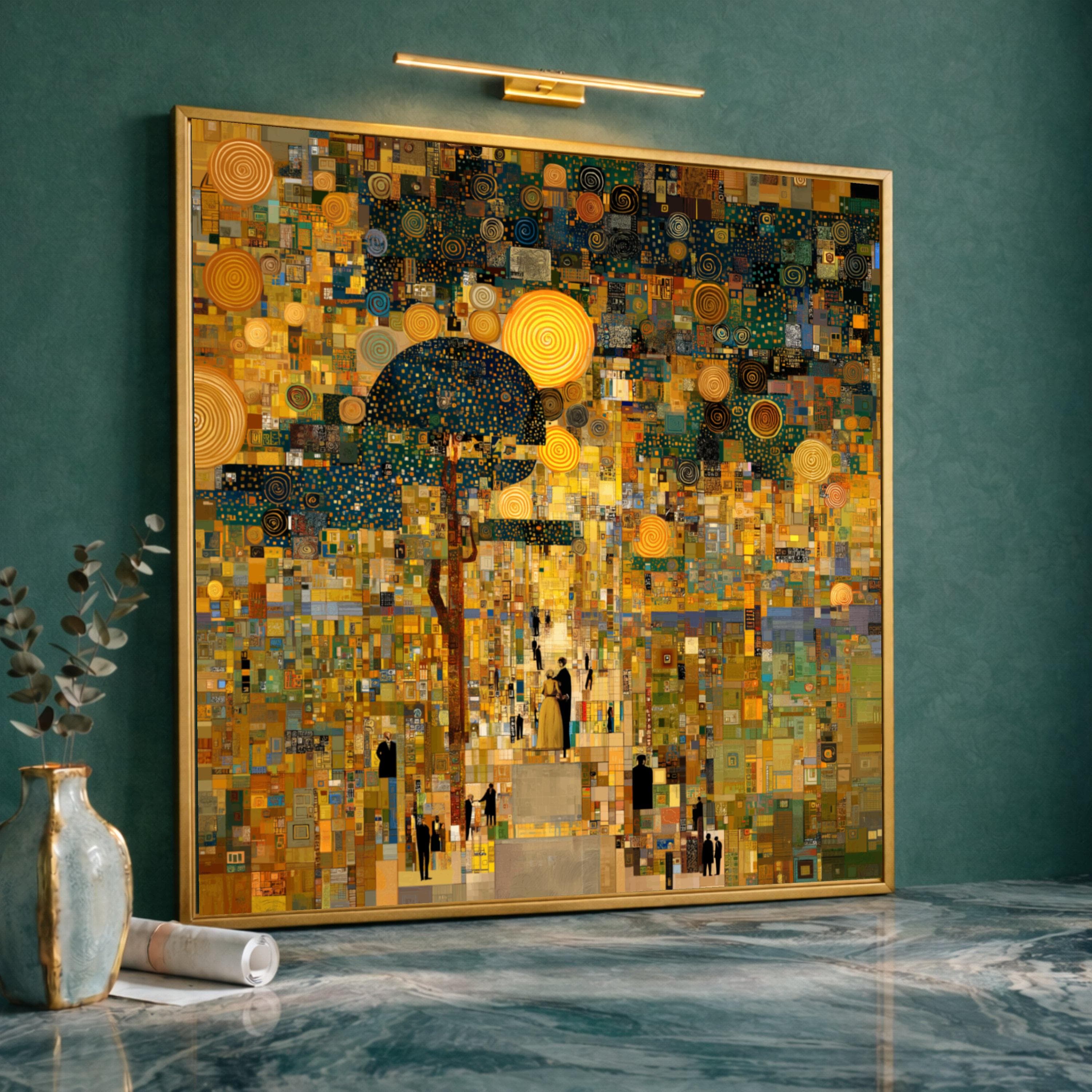 Gustav Klimt Abstract Geometric Canvas Print, Museum Quality Wall Art, Eco-Conscious Home Decor