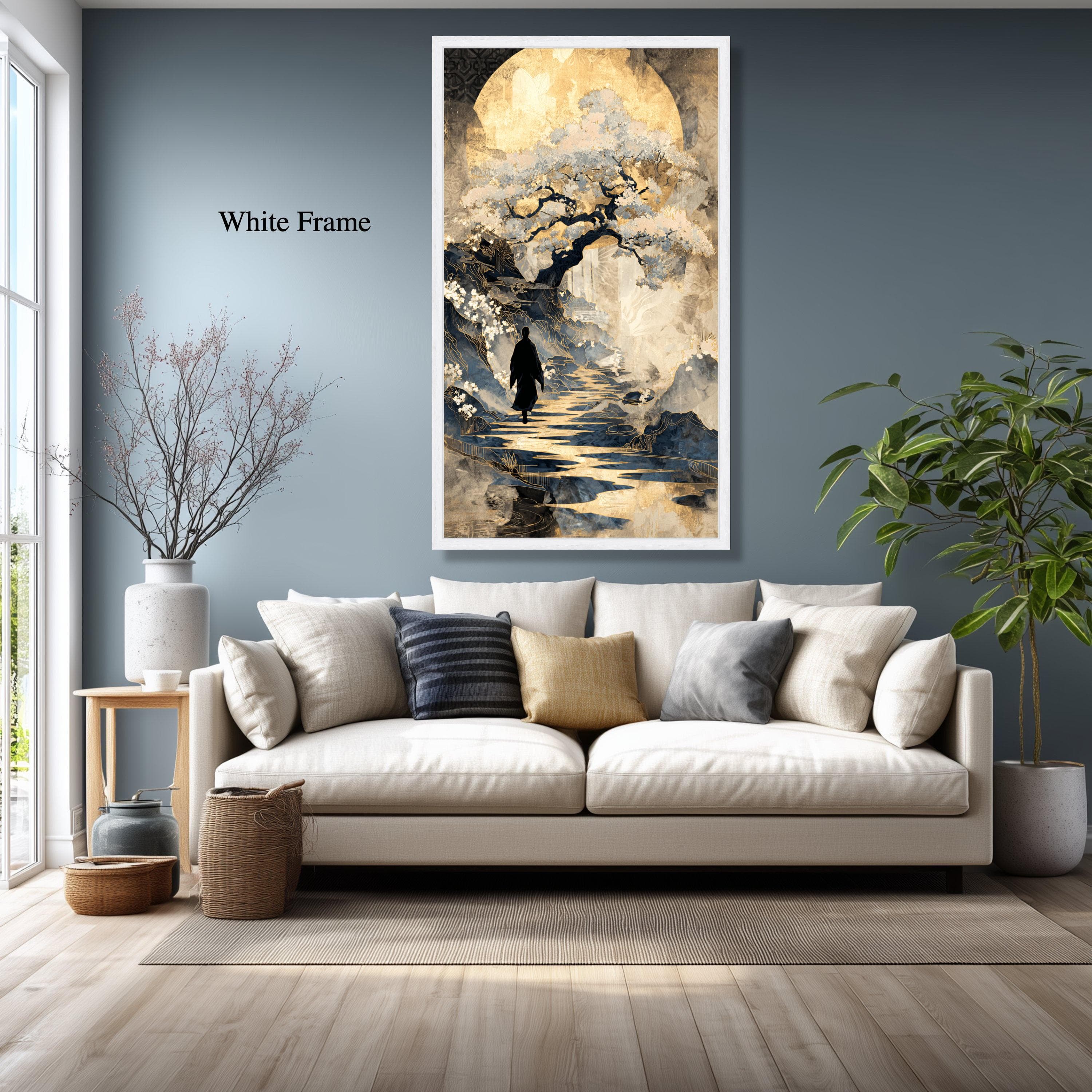 Zen Pathway Canvas Print, Serene Tree Landscape, Asian Mystical Nature Scene, Eco-Conscious Wall Art - image 4