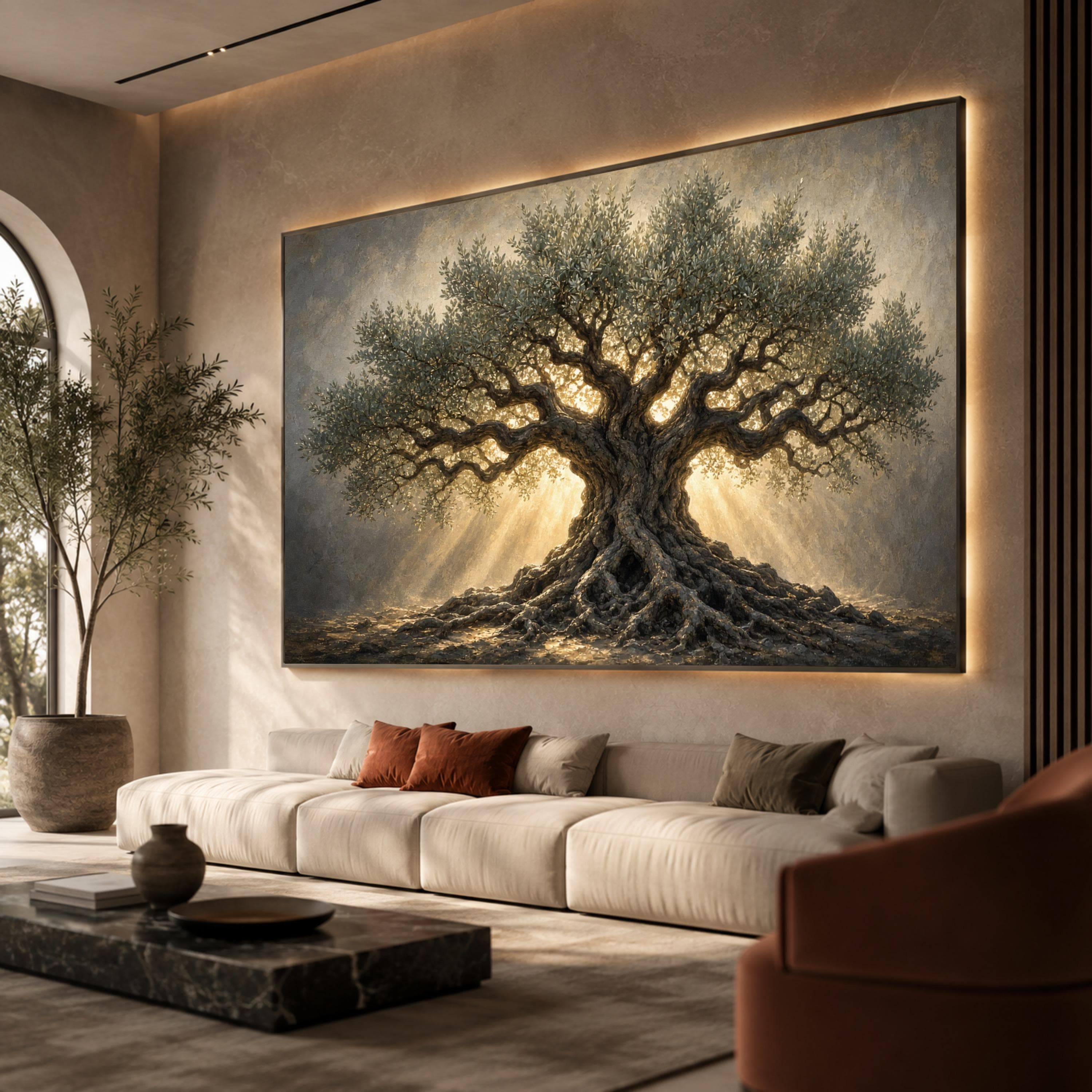 Olive Tree Canvas Print, Stunning Wall Art for Living Room, Nature-Inspired Decor, Rustic Tree Artwork for Home, olive tree art - image 3