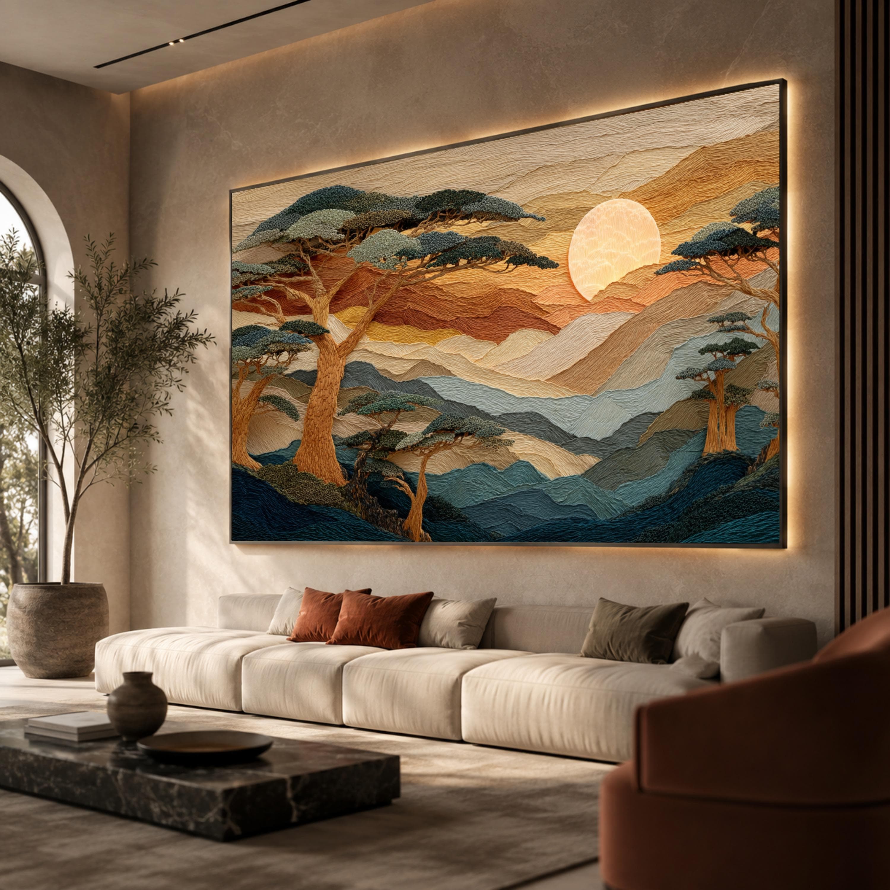 Majestic Mountain Sunset Canvas Print, Serene Landscape Wall Art for Home Decoration, Nature Inspired Artwork, landscape art - image 3