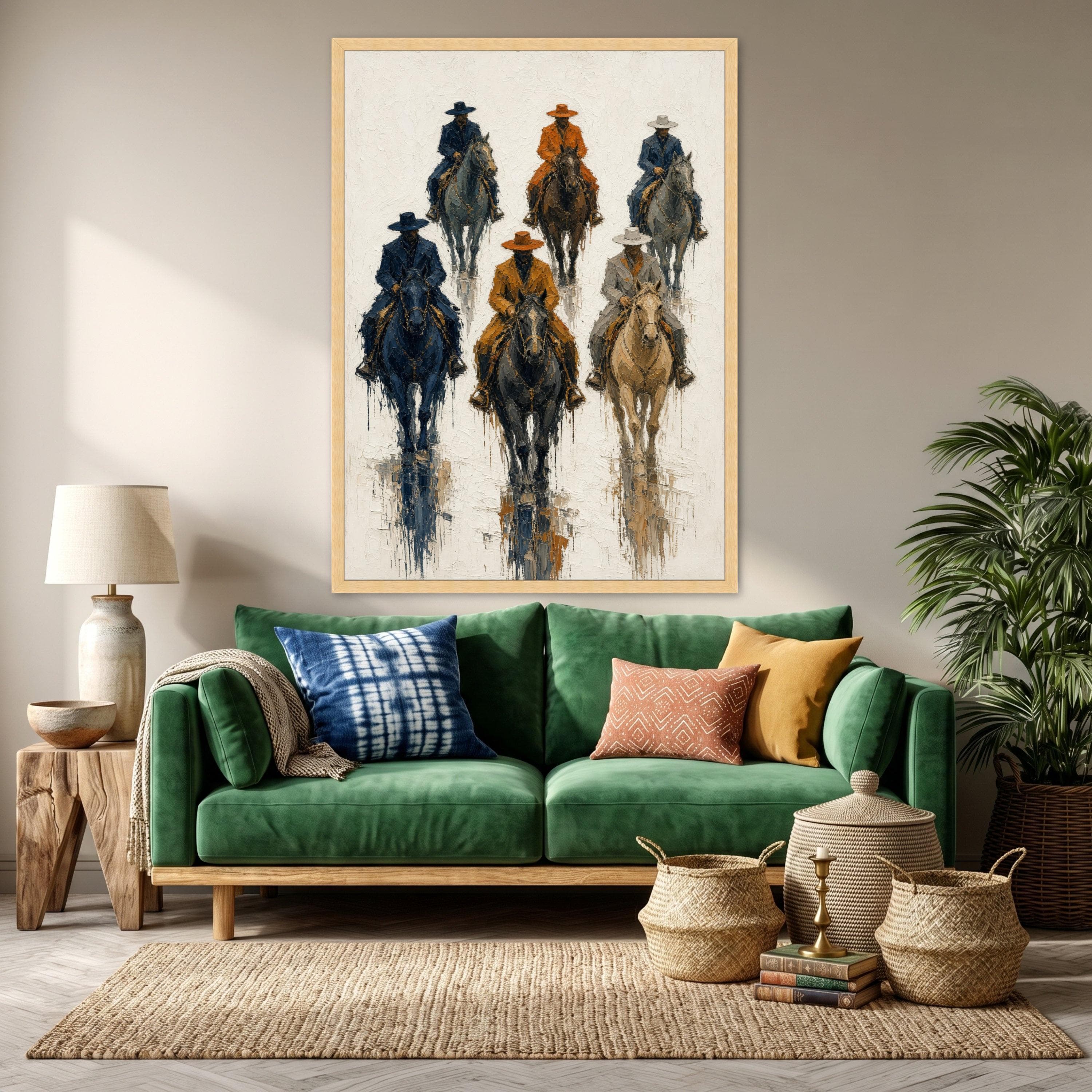 Cowboys on Horses Canvas Print, Western Wall Art for Rustic Home Decor, Equestrian Artwork for Living Room or Office, cowboy wall art - image 4