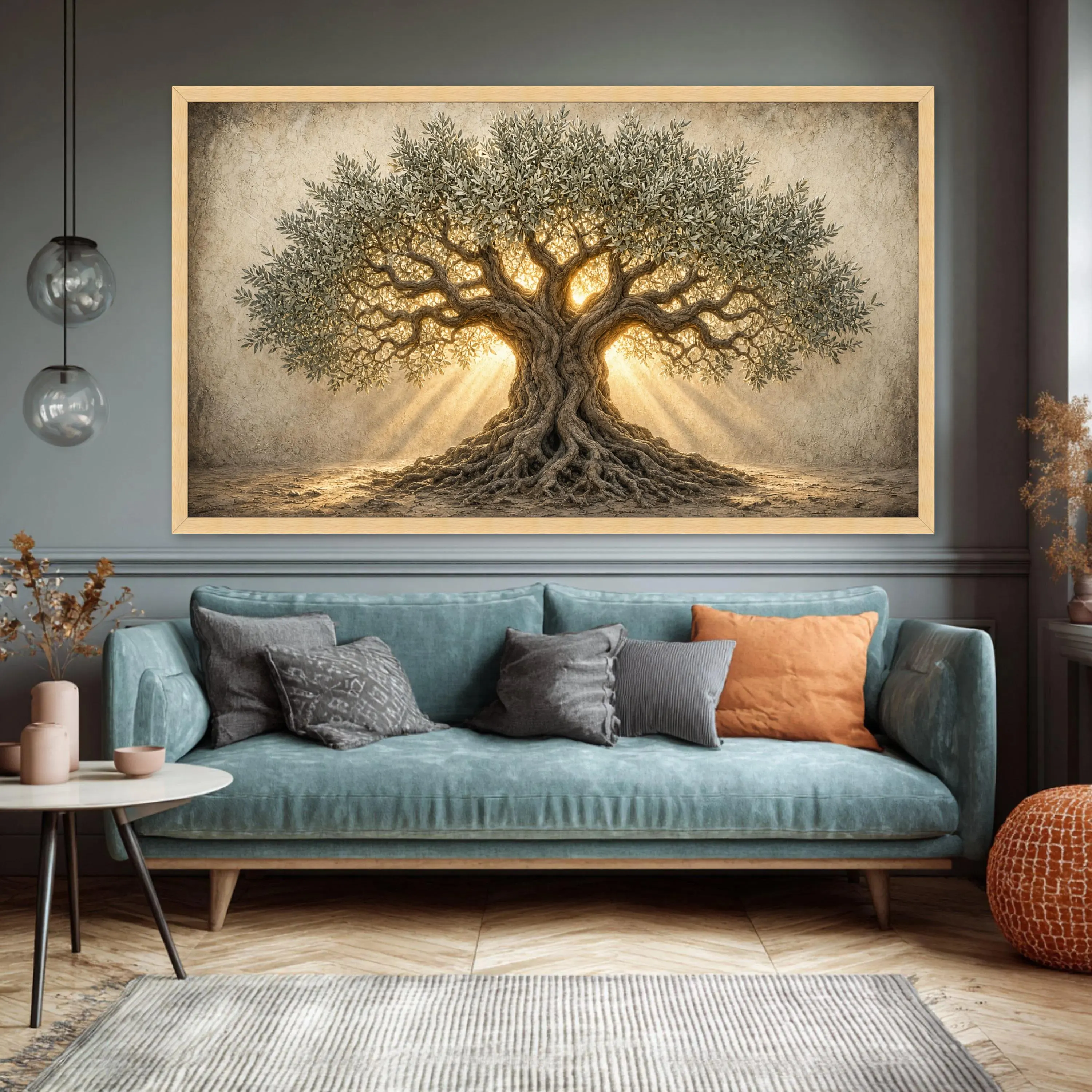 Olive Tree Wall Art Print, Nature Canvas Print, Rustic Home Decor, Botanical Art, Living Room Wall Art, Earthy Color Palette - image 4