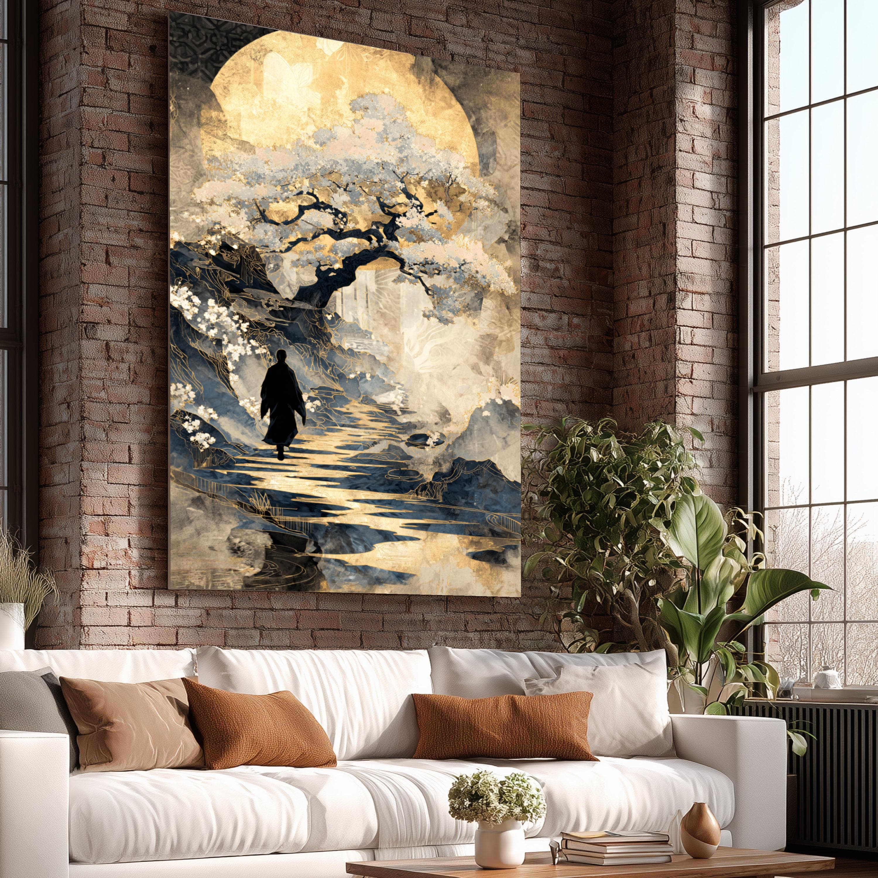Zen Pathway Canvas Print, Serene Tree Landscape, Asian Mystical Nature Scene, Eco-Conscious Wall Art - image 5