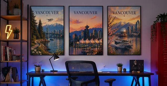 Set of 3 Vancouver Landmark Art Prints, Stanley Park, Science World (Digital Download) - image 3