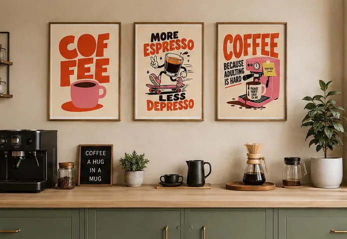Coffee posters, Coffee machine, espresso, depresso