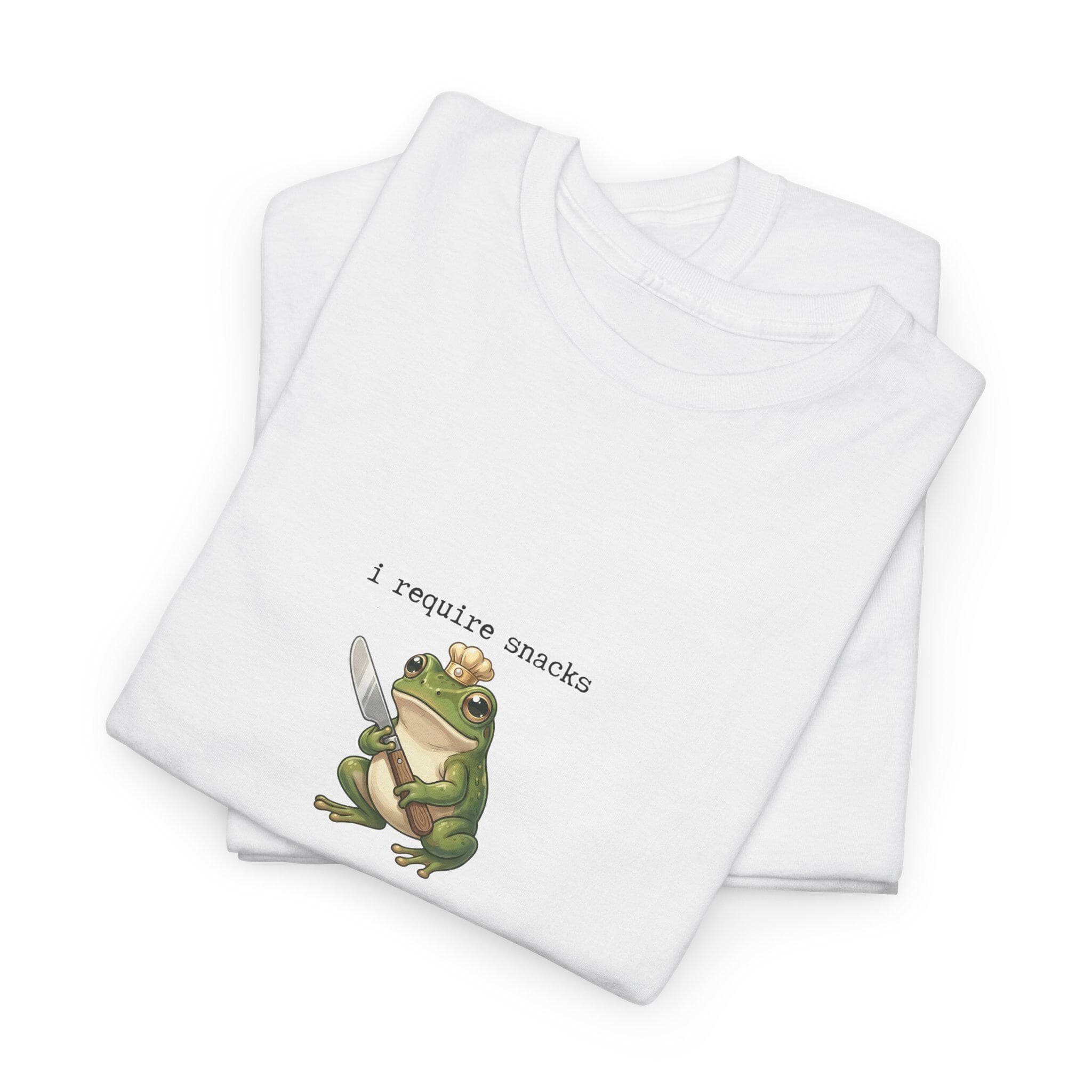 I require snacks Tee | Funny Frog Illustration Print