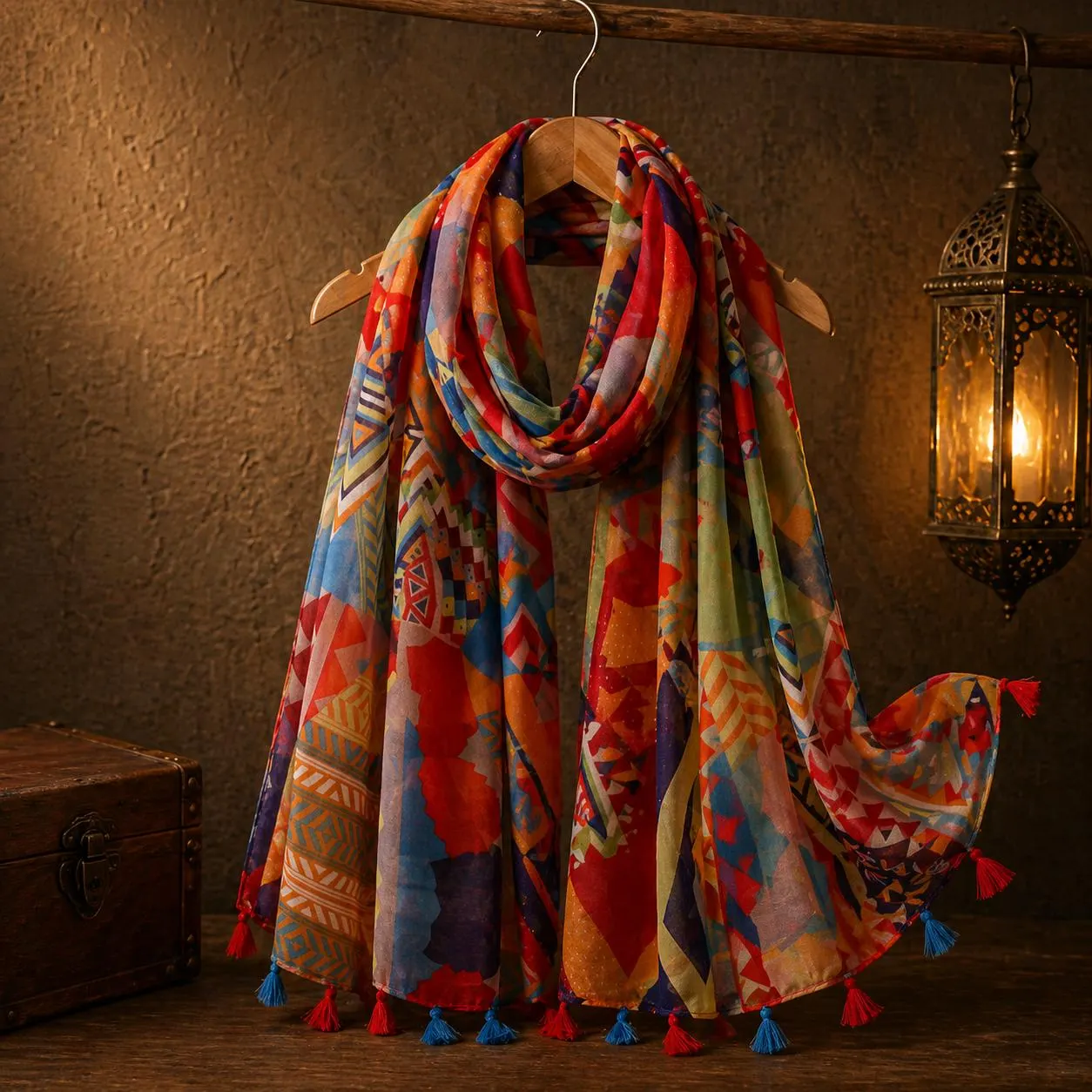 Boho Floral Cotton Scarf Women Lightweight Hijab Shawl Soft Spring Summer Wrap Tassel Scarf Fashion Headscarf Gift for Her