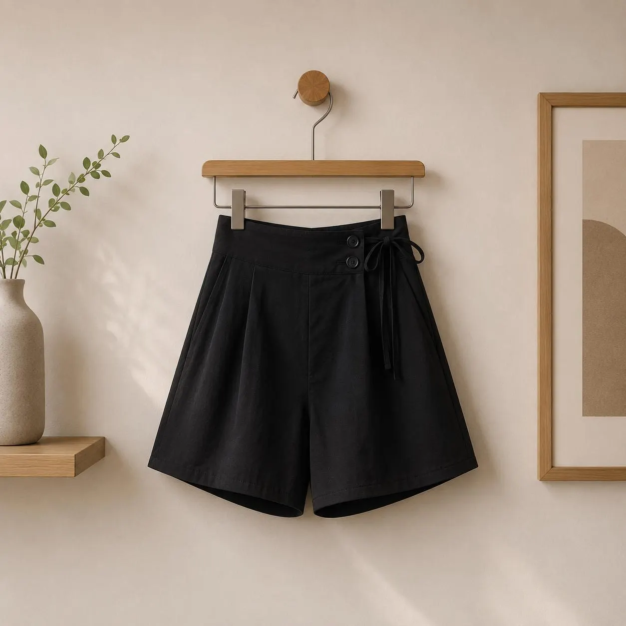 Linen Wrap Shorts for Women | Minimalist High Waist Summer Shorts | Casual Loose Fit Beach Shorts | Lightweight Vacation Clothing - image 3