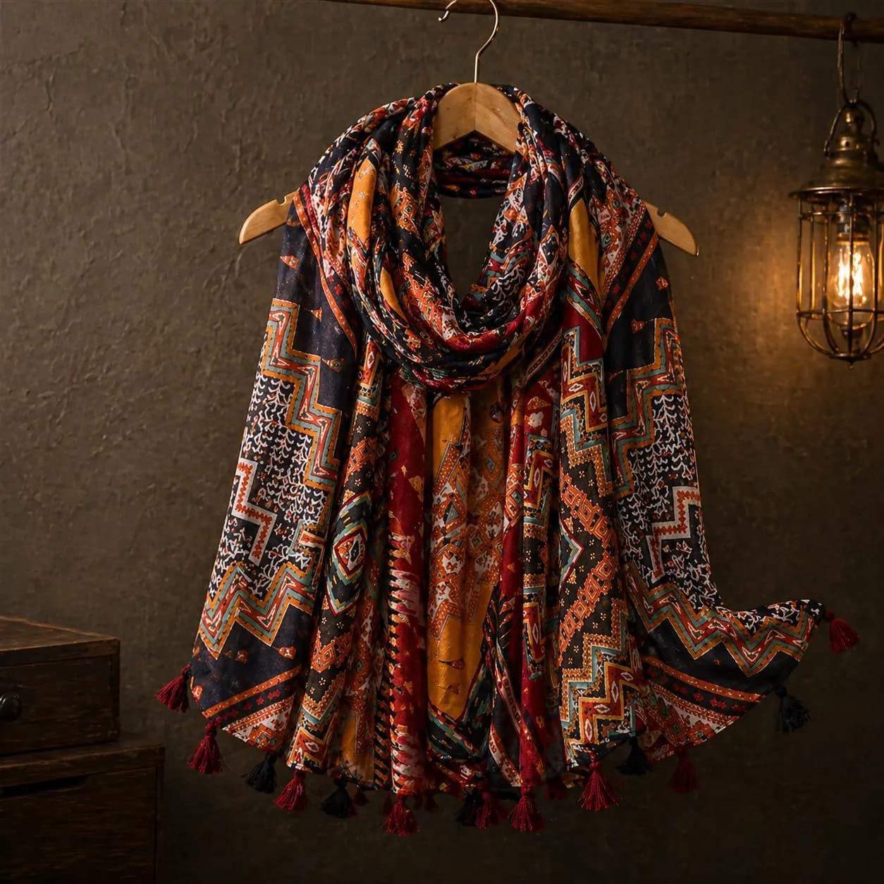 Boho Floral Cotton Scarf Women Lightweight Hijab Shawl Soft Spring Summer Wrap Tassel Scarf Fashion Headscarf Gift for Her - image 3