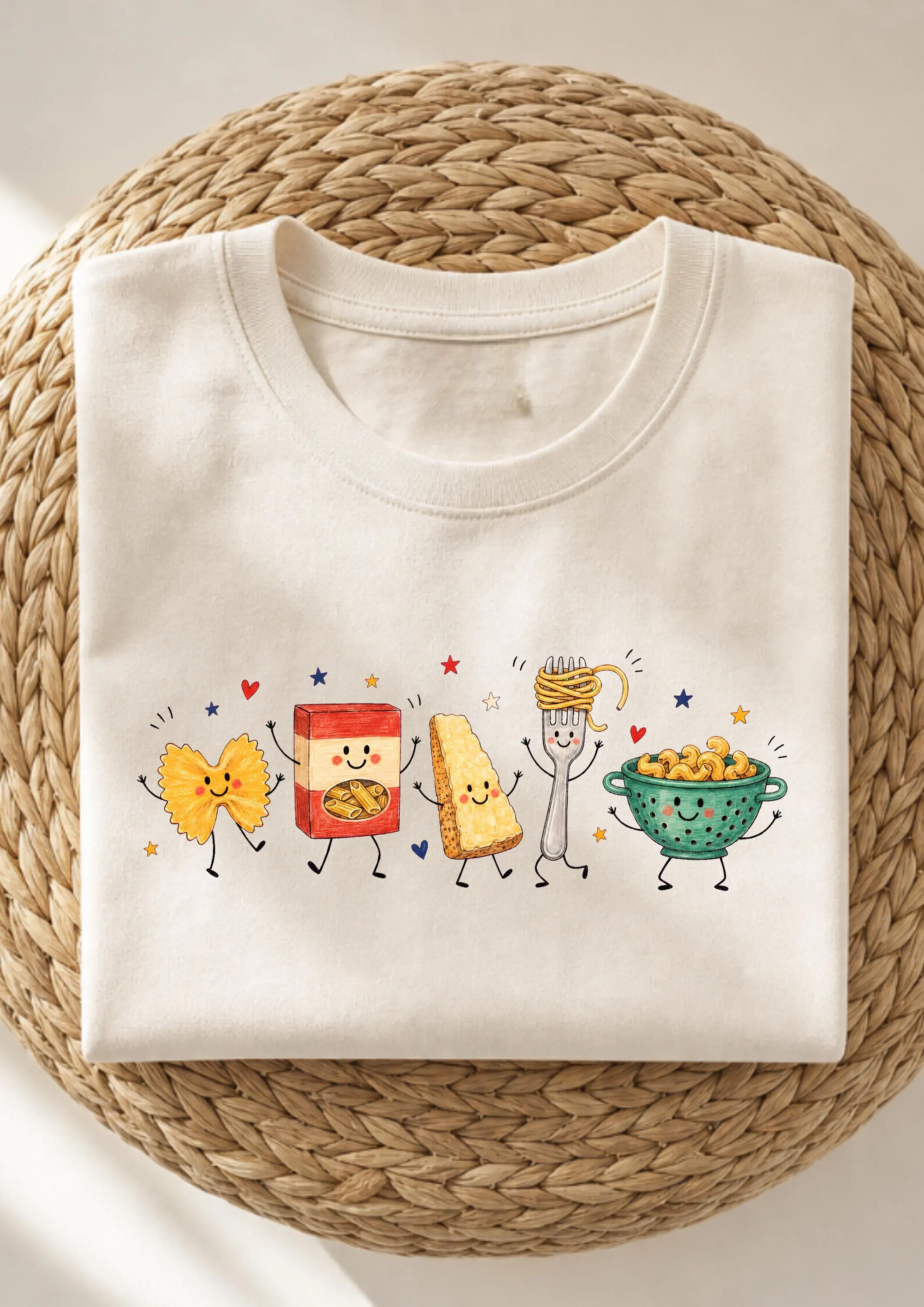 Cute Pasta Graphic Tee Eat Pasta Run Fasta Shirt Funny Pasta Lover Gift Eat Pasta Print Vintage Italian Foodie T-Shirt Pasta Prints - image 3
