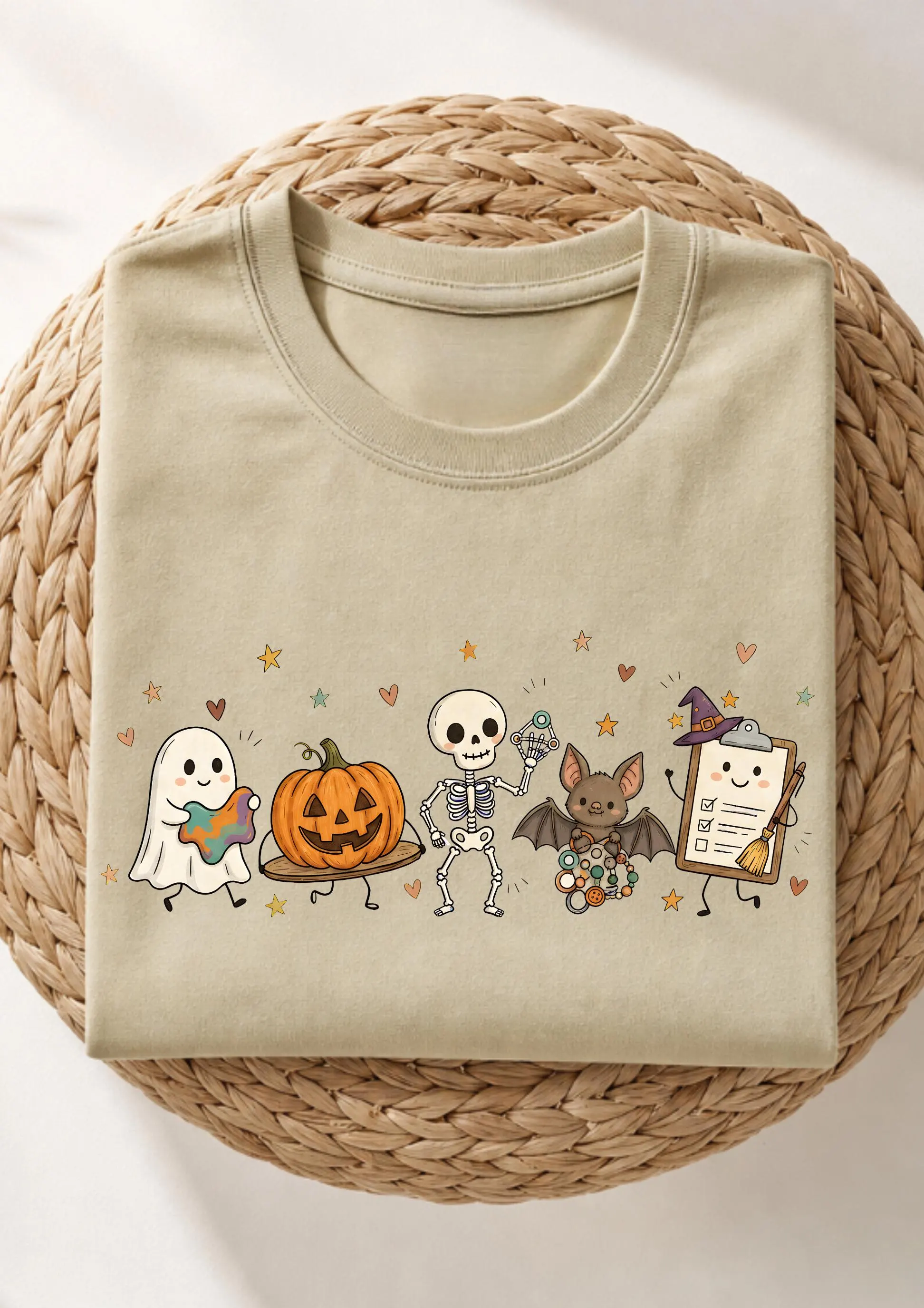 Occupational Therapy Halloween Shirt, OT Halloween Gifts, Cute Ghost Skeleton OT Merch Top, Spooky Occupational Therapy TShirt, OT Crewneck - image 4