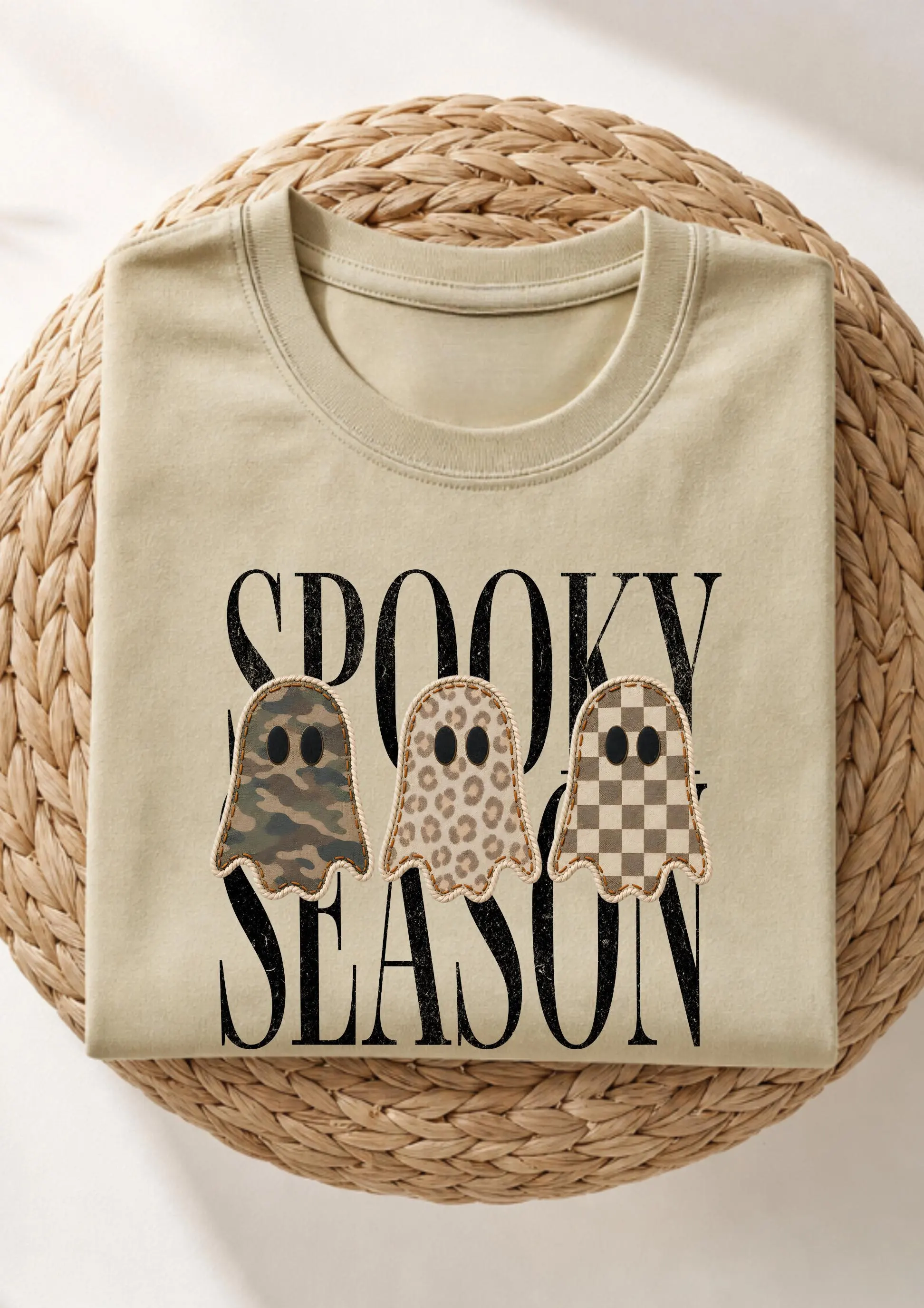 Spooky Season Shirt, Summerween Shirt, Halloween Shirt, Cute Ghost Tee, Patterned Spooky Month Top, Polka Dots Spooky Season Shirt - image 3