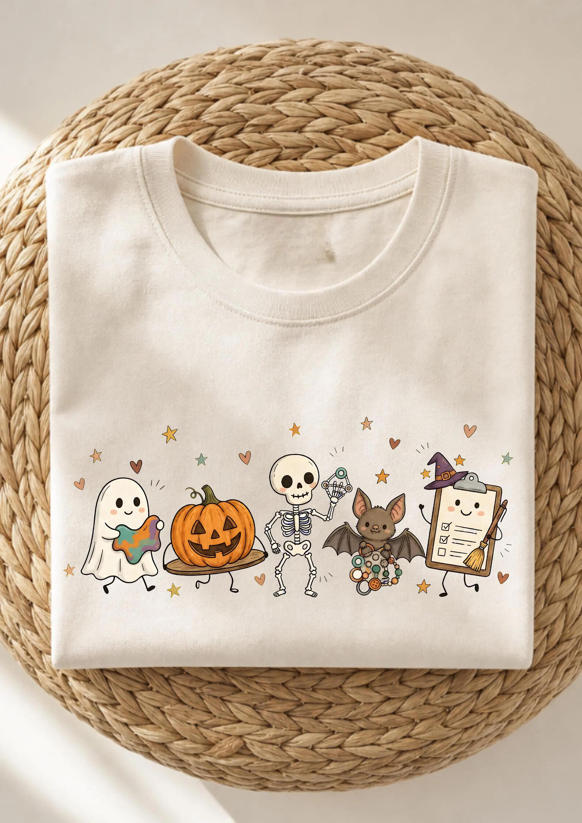 Occupational Therapy Halloween Shirt, OT Halloween Gifts, Cute Ghost Skeleton OT Merch Top, Spooky Occupational Therapy TShirt, OT Crewneck