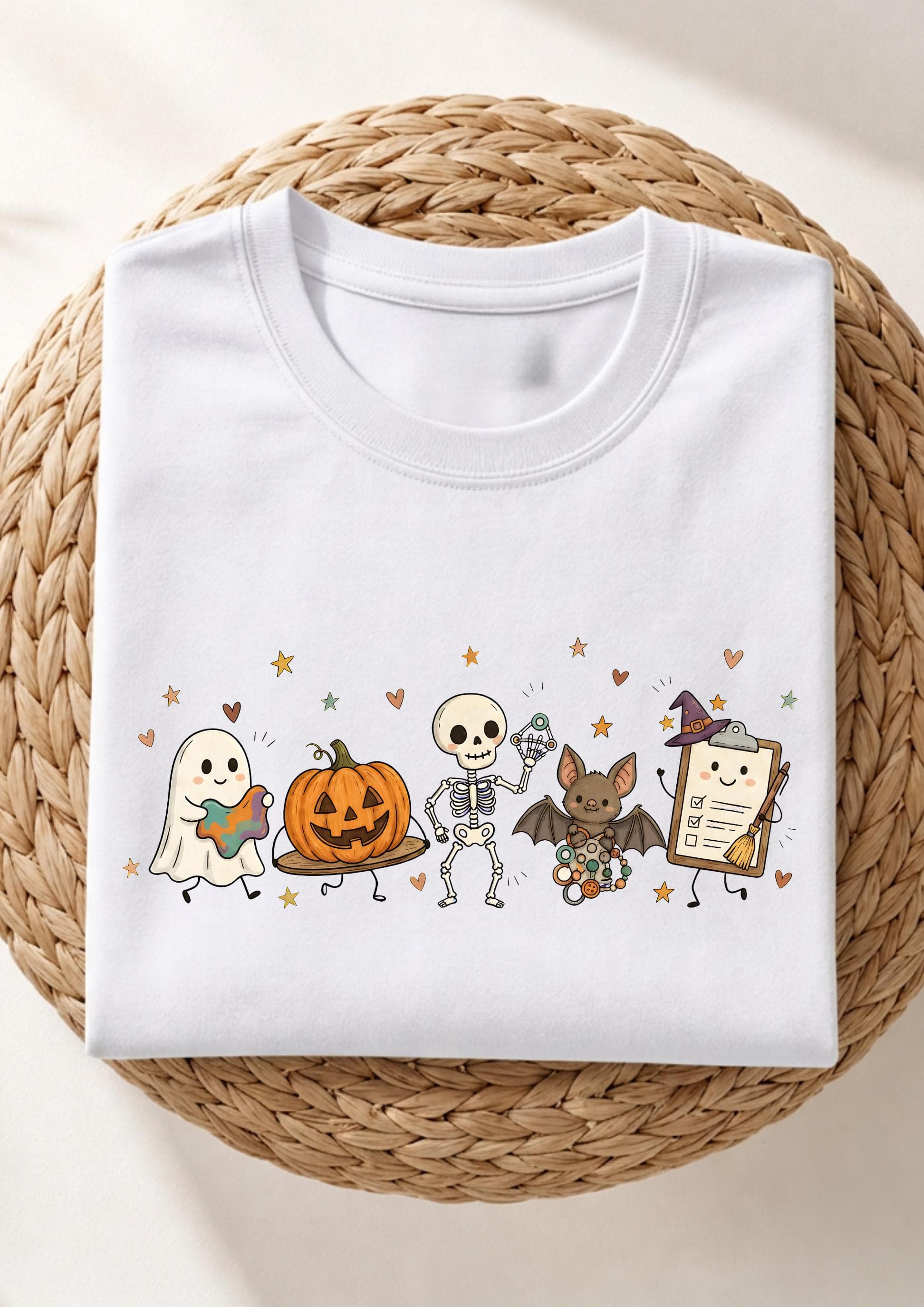 Occupational Therapy Halloween Shirt, OT Halloween Gifts, Cute Ghost Skeleton OT Merch Top, Spooky Occupational Therapy TShirt, OT Crewneck - image 3