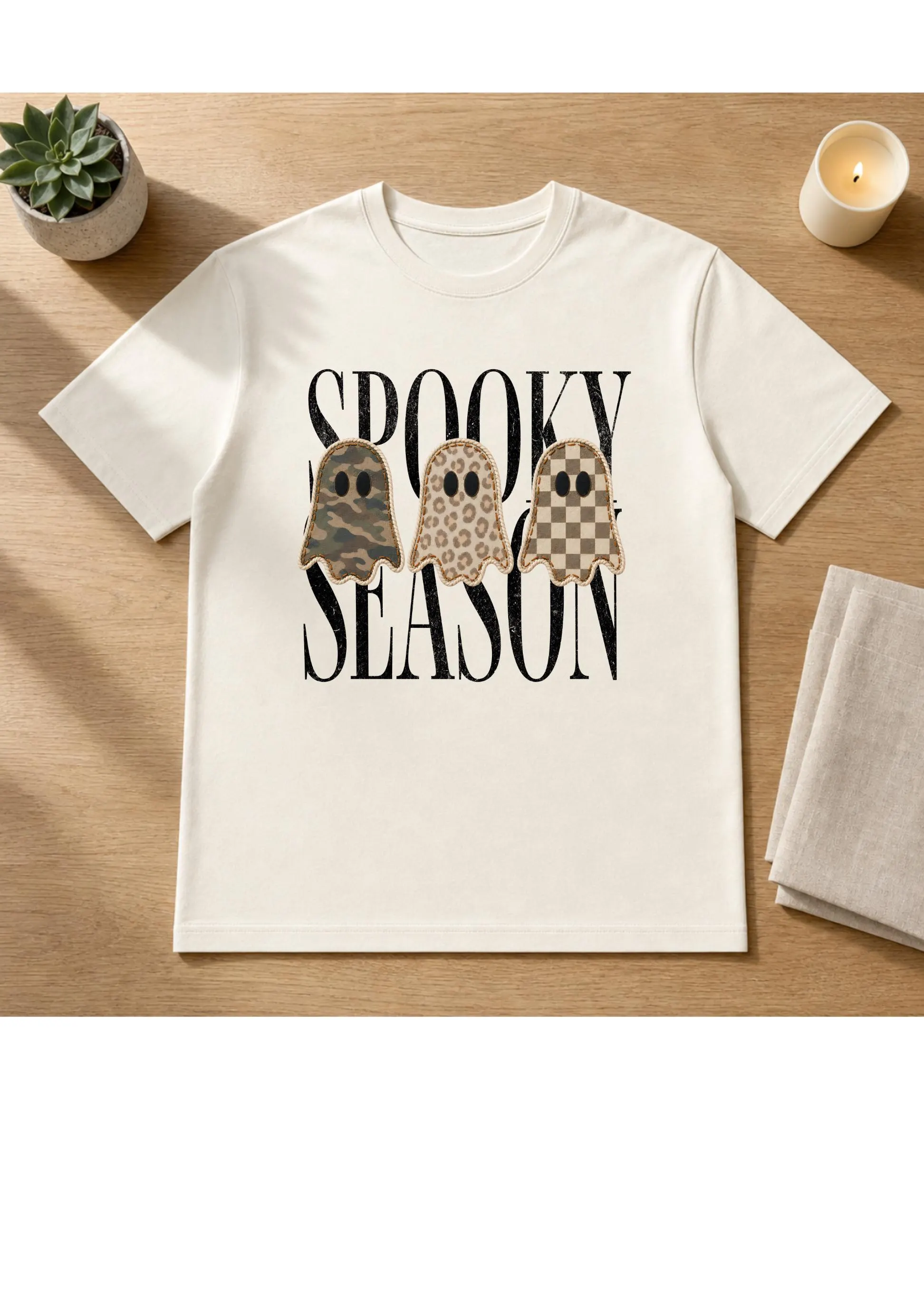 Spooky Season Shirt, Summerween Shirt, Halloween Shirt, Cute Ghost Tee, Patterned Spooky Month Top, Polka Dots Spooky Season Shirt - image 5