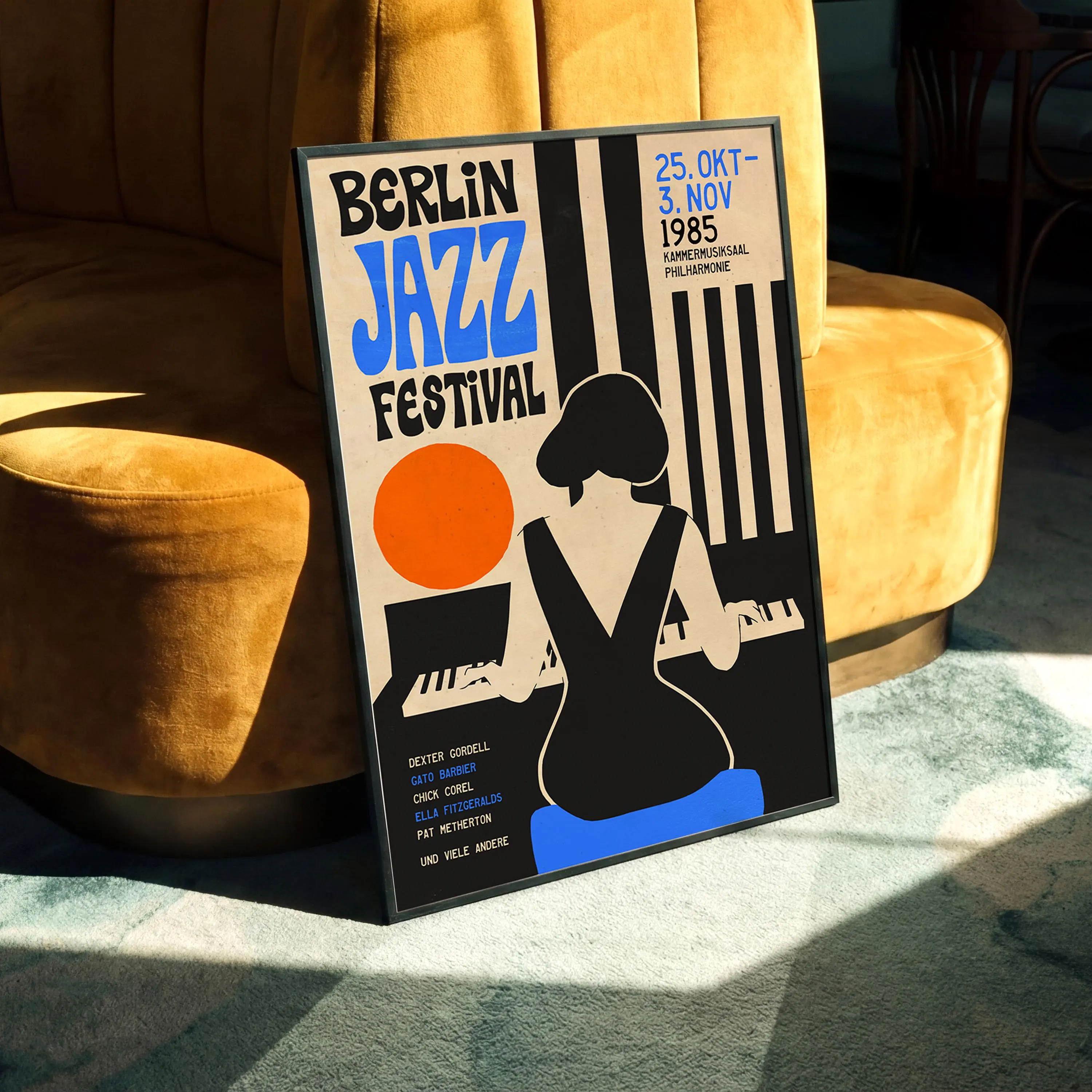 Berlin Jazz Festival Poster - Framed / Unframed Giclée Fine Art Print - 1985 Wall Decor - image 3
