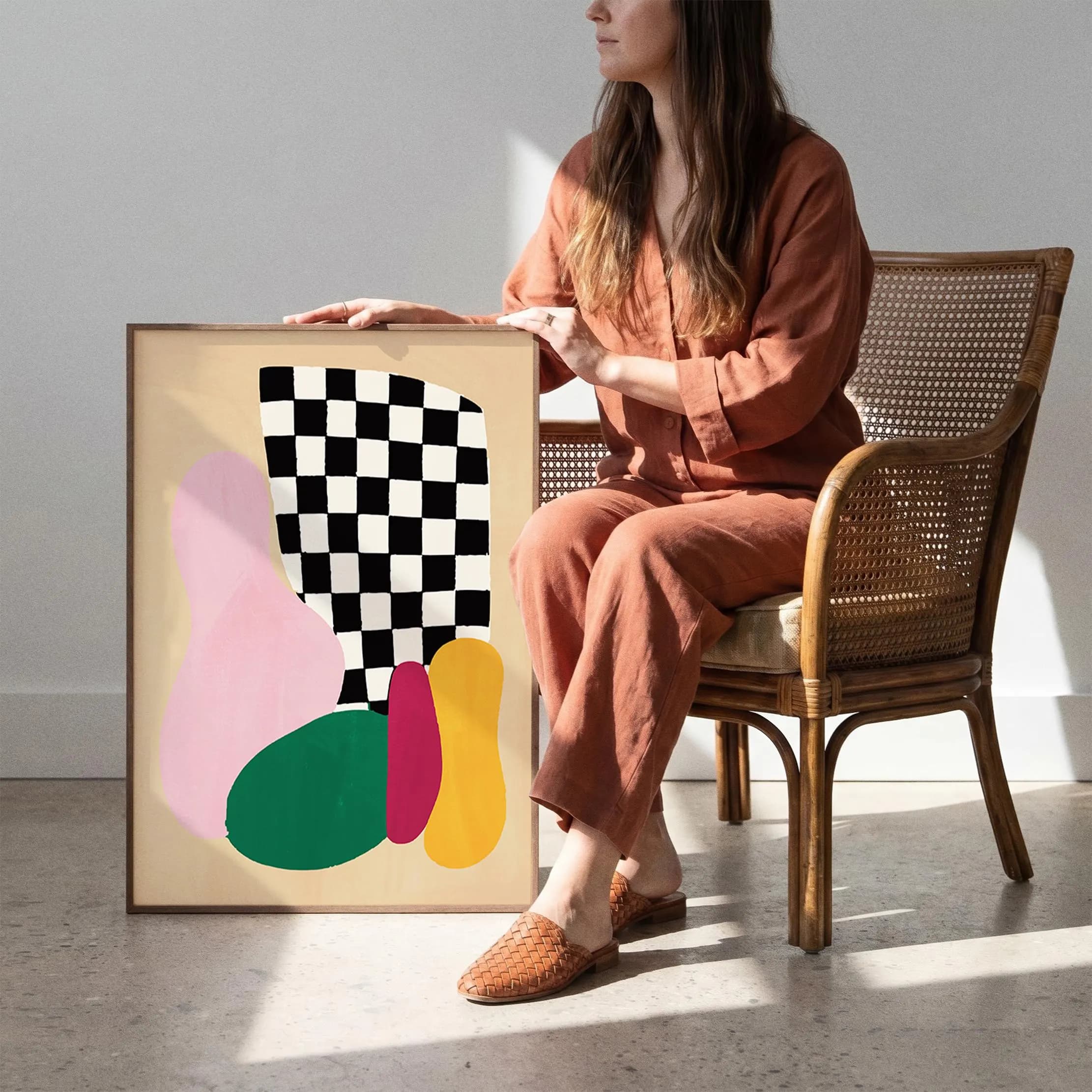 Abstract Geometric Wall Poster - Framed / Unframed Giclée Fine Art Print - Maximalist Decor Accent - image 5