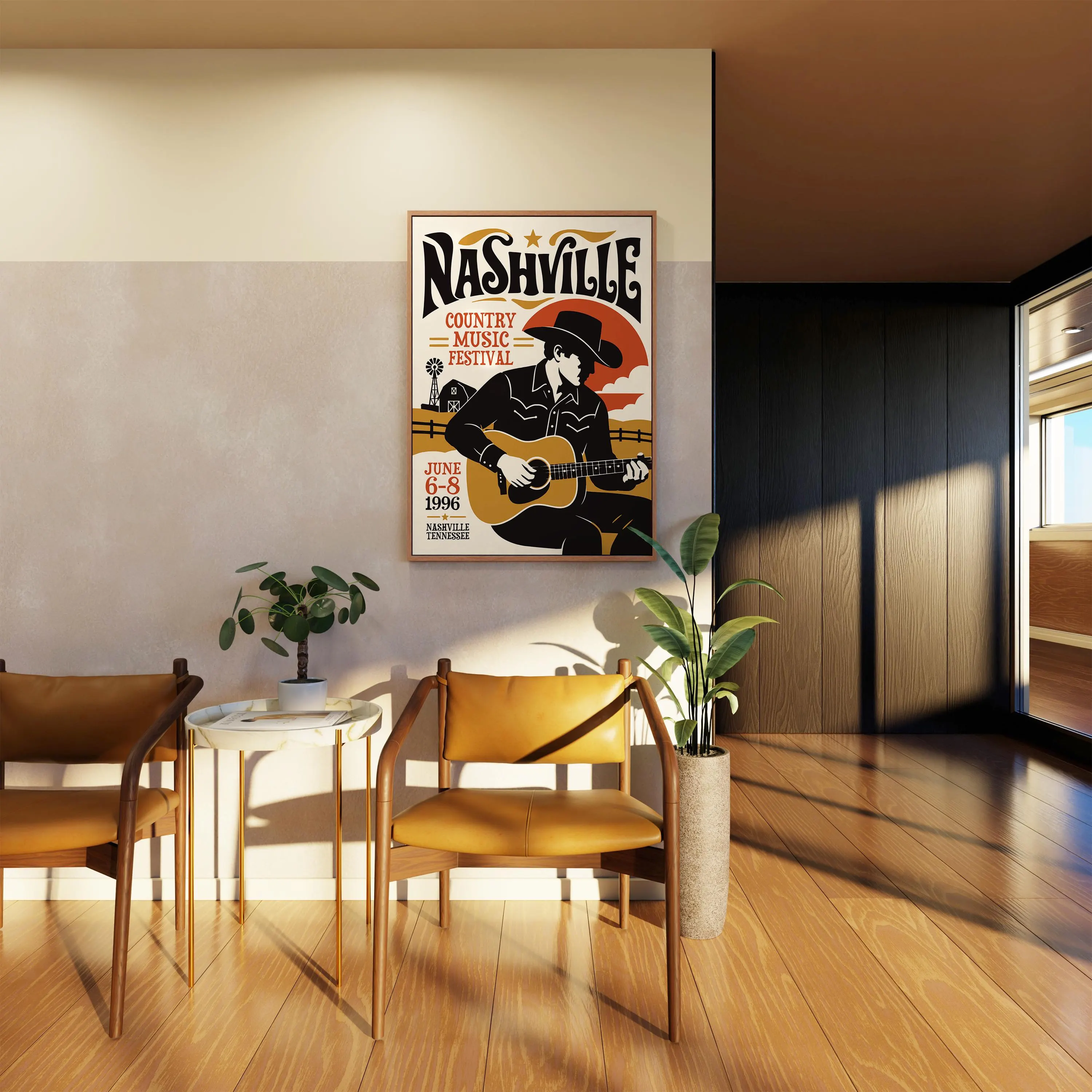 Nashville Country Music Poster - Framed / Unframed Giclée Fine Art Print - Rustic Wall Decor - image 4
