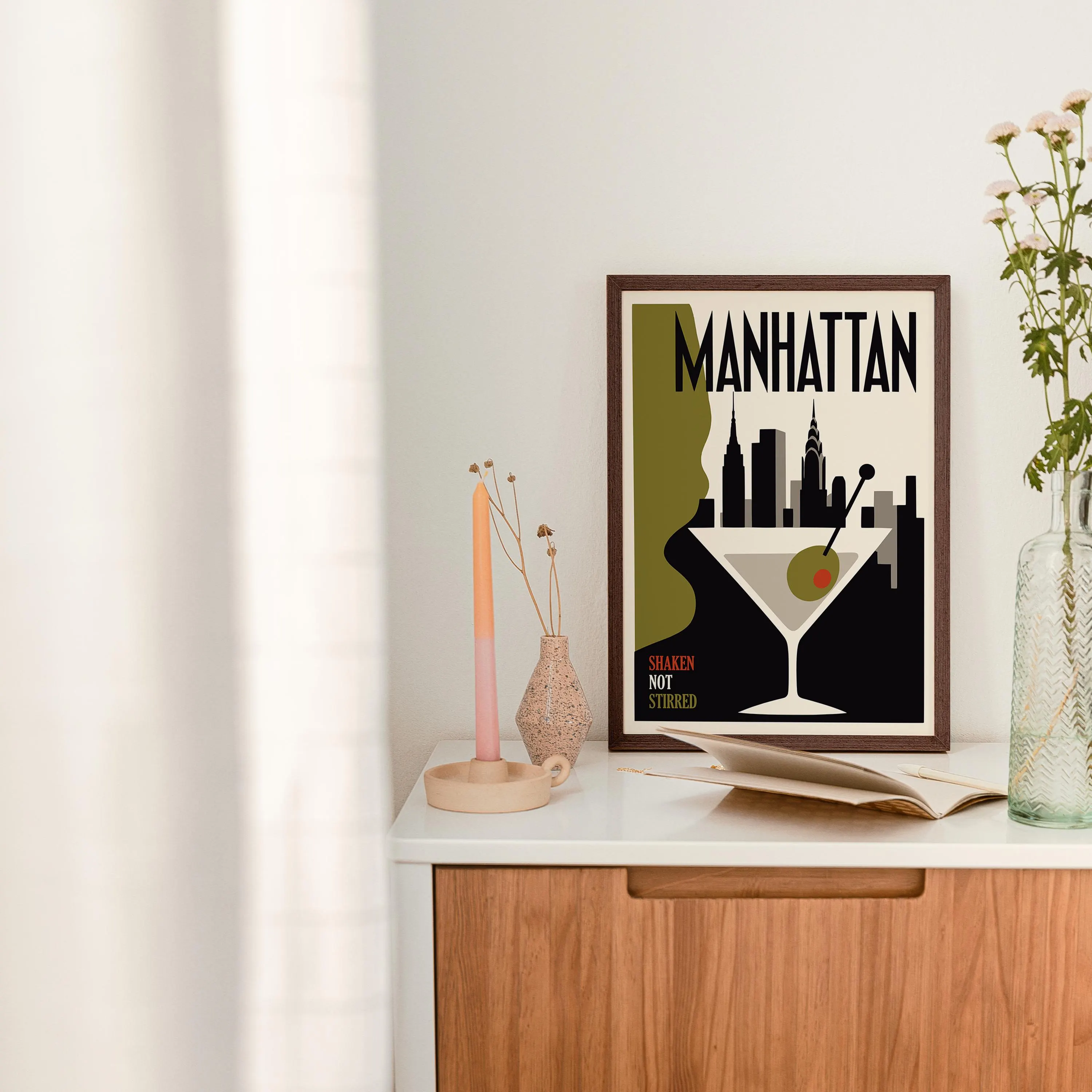 Manhattan Cocktail Poster - Framed / Unframed Giclée Fine Art Print - Bar Decor New York - image 4