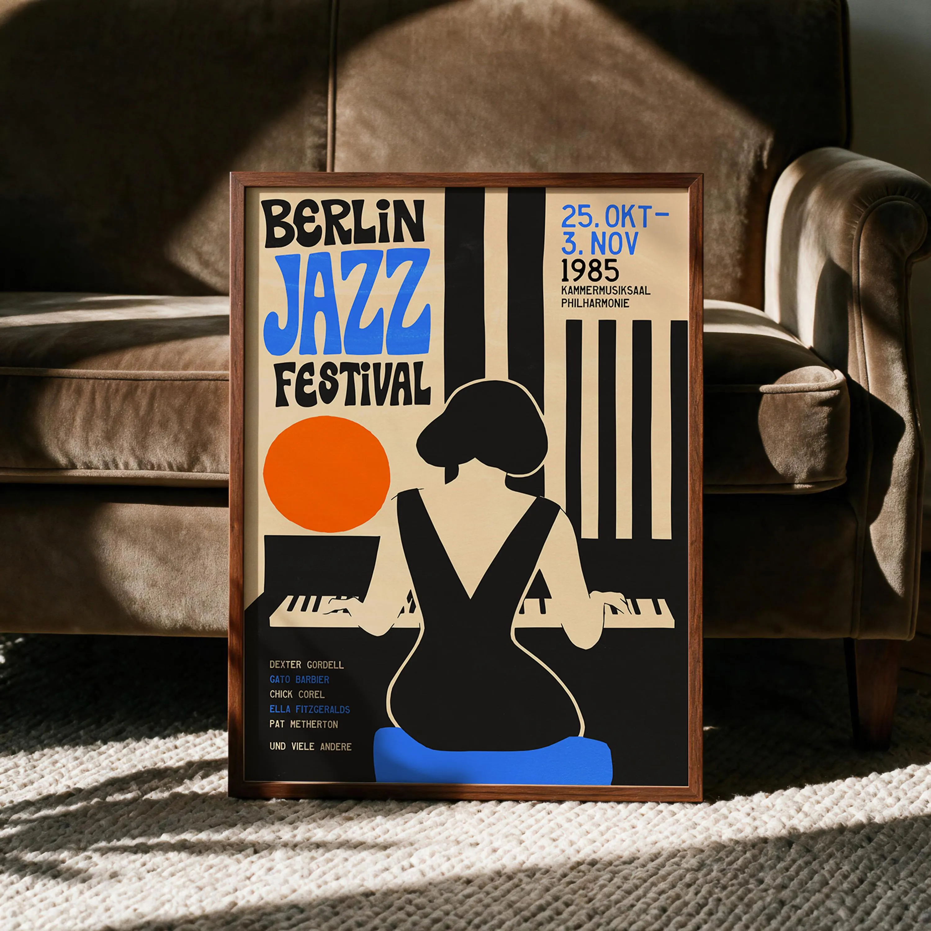 Berlin Jazz Festival Poster - Framed / Unframed Giclée Fine Art Print - 1985 Wall Decor