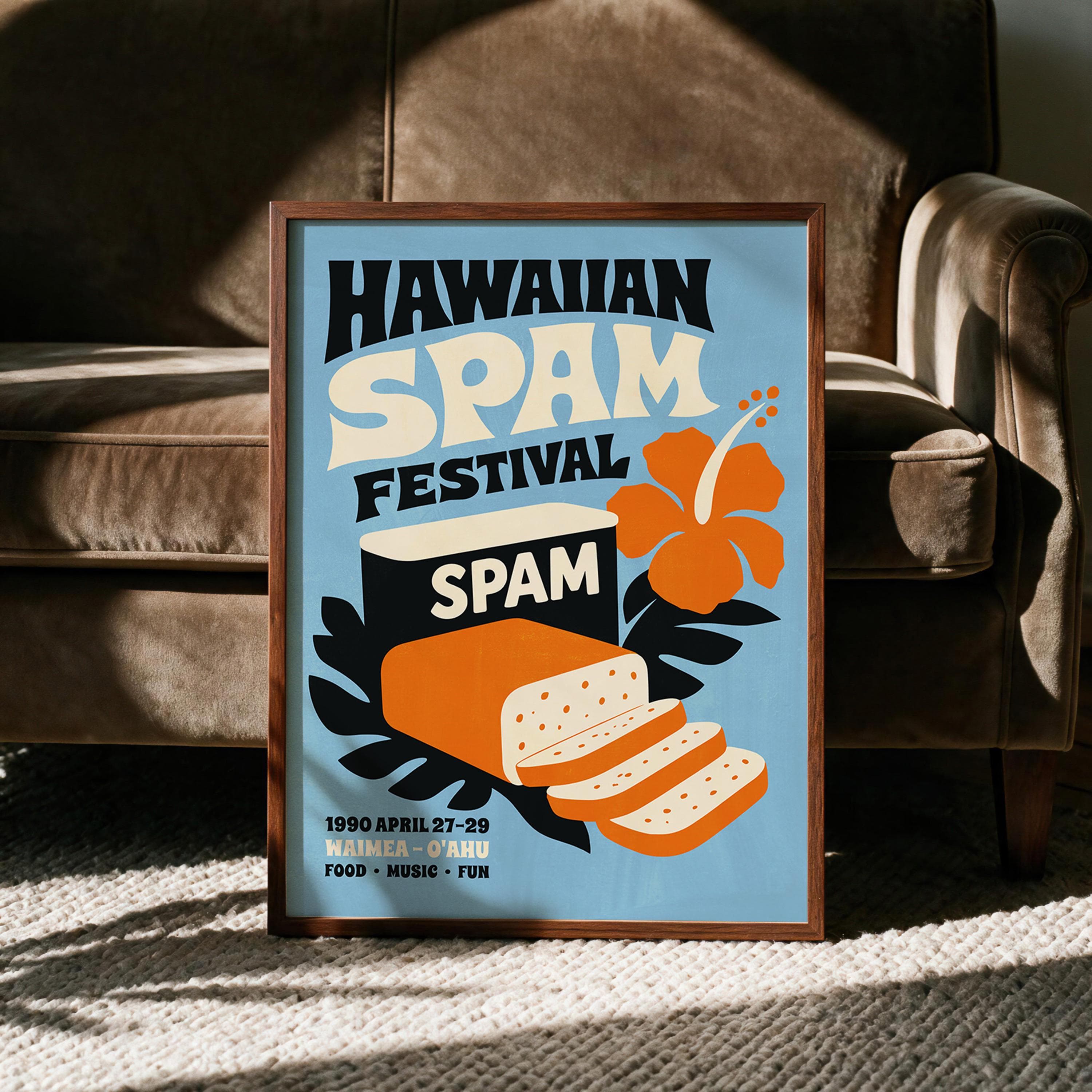 Hawaiian Spam Festival Poster - Framed / Unframed Giclée Fine Art Print - Hawaii Food Music