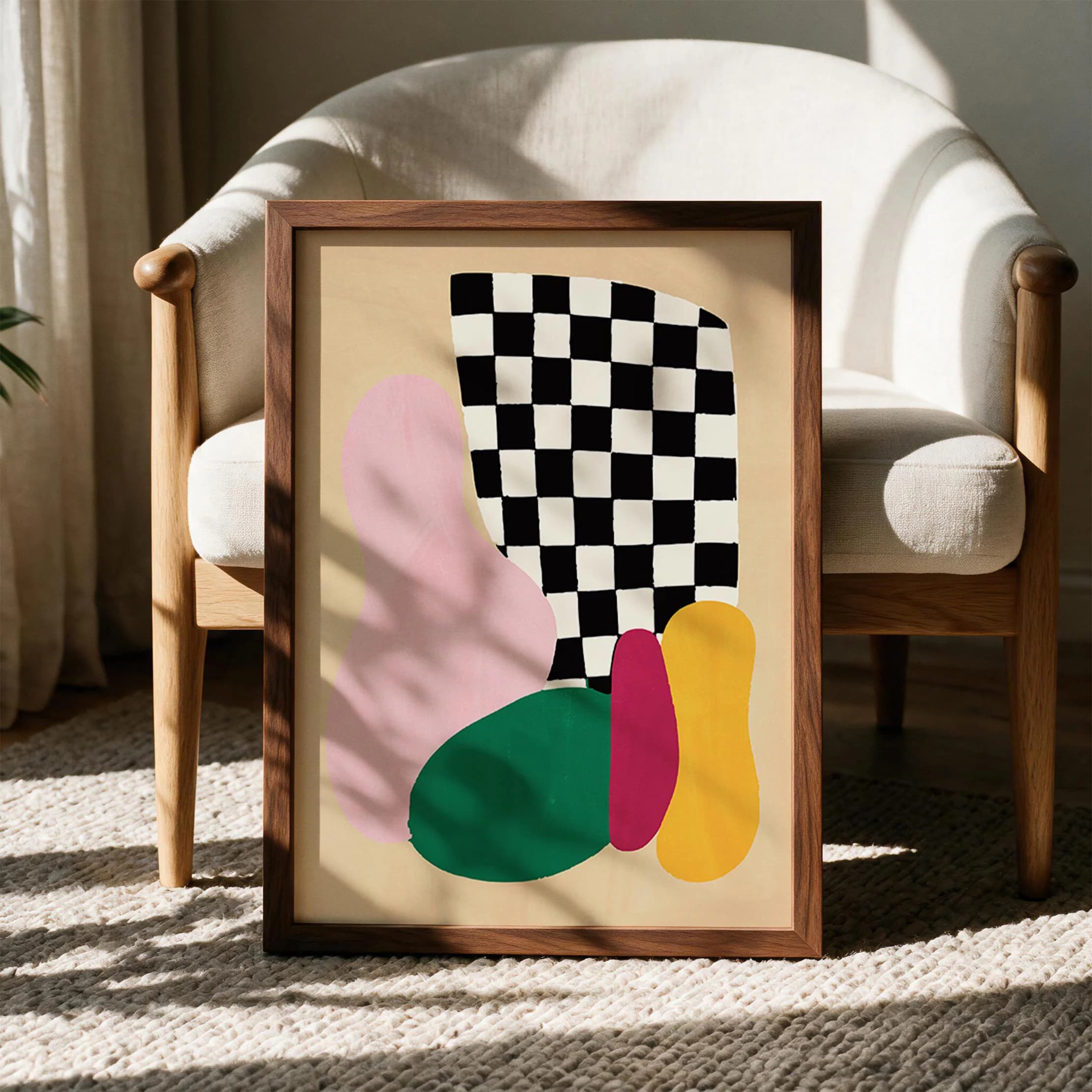 Abstract Geometric Wall Poster - Framed / Unframed Giclée Fine Art Print - Maximalist Decor Accent