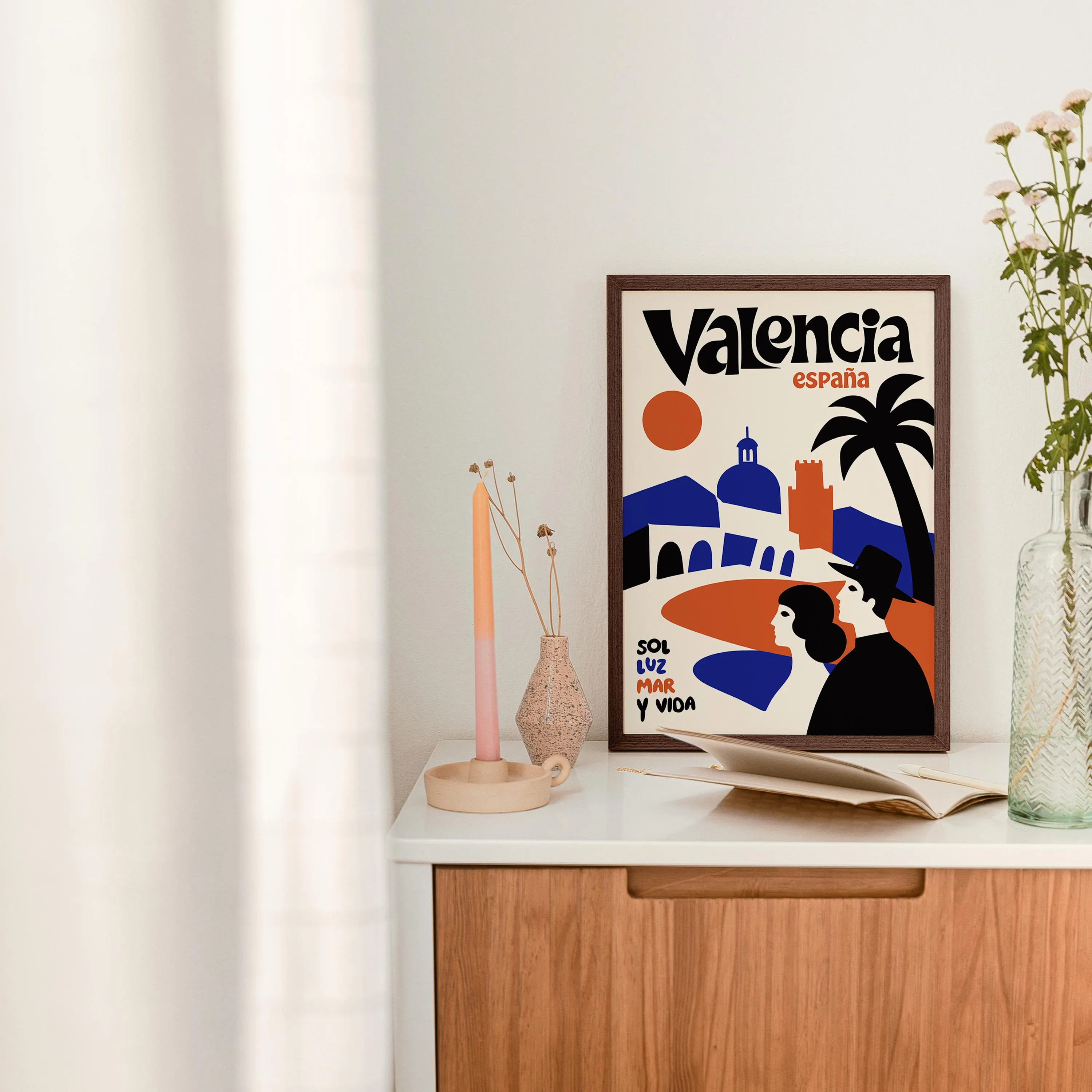 Artsy Valencia, Spain - Framed / Unframed Giclée Fine Art Print - Mediterranean Decor