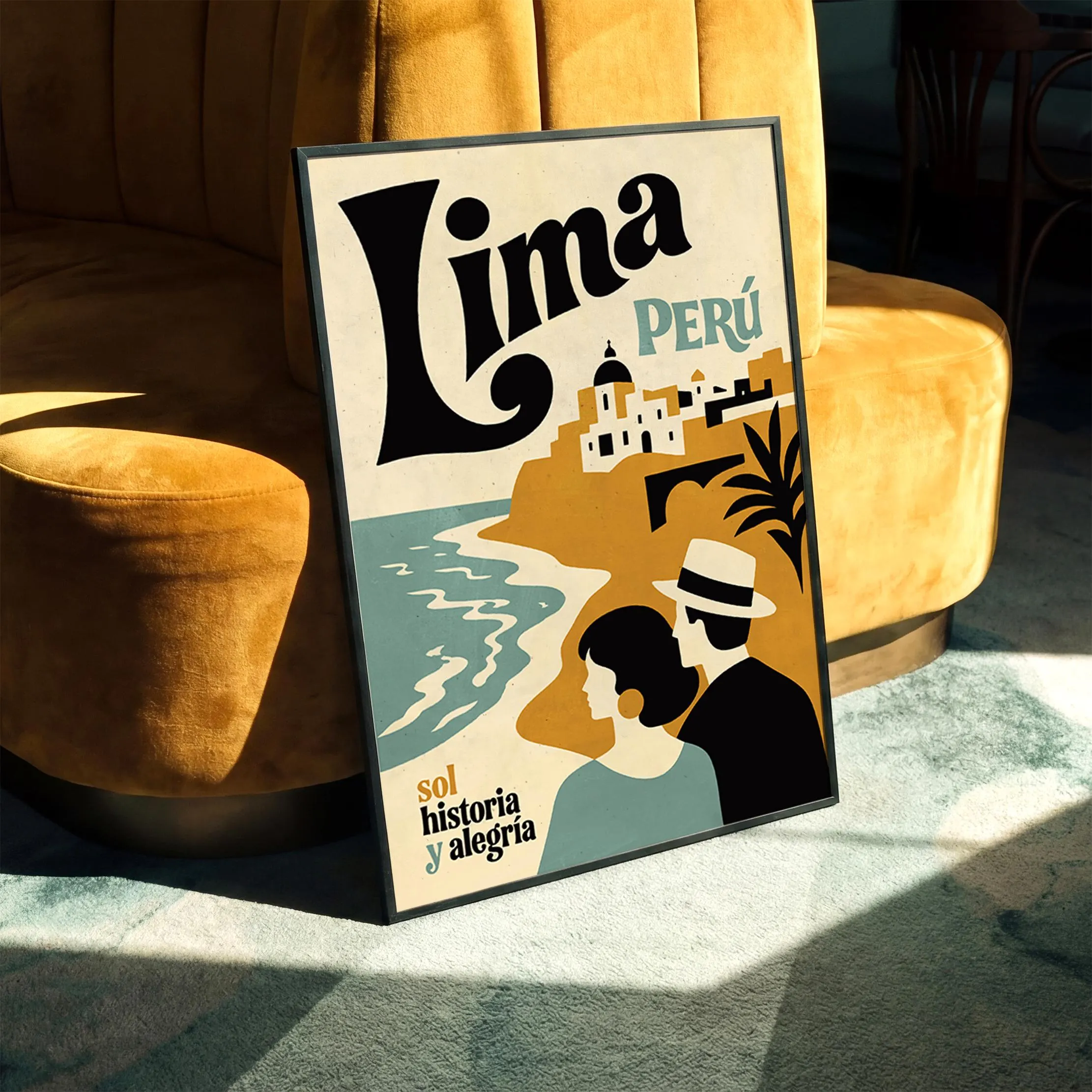 Lima Peru Poster - Framed / Unframed Giclée Fine Art Print - Coastal Travel Wall Decor