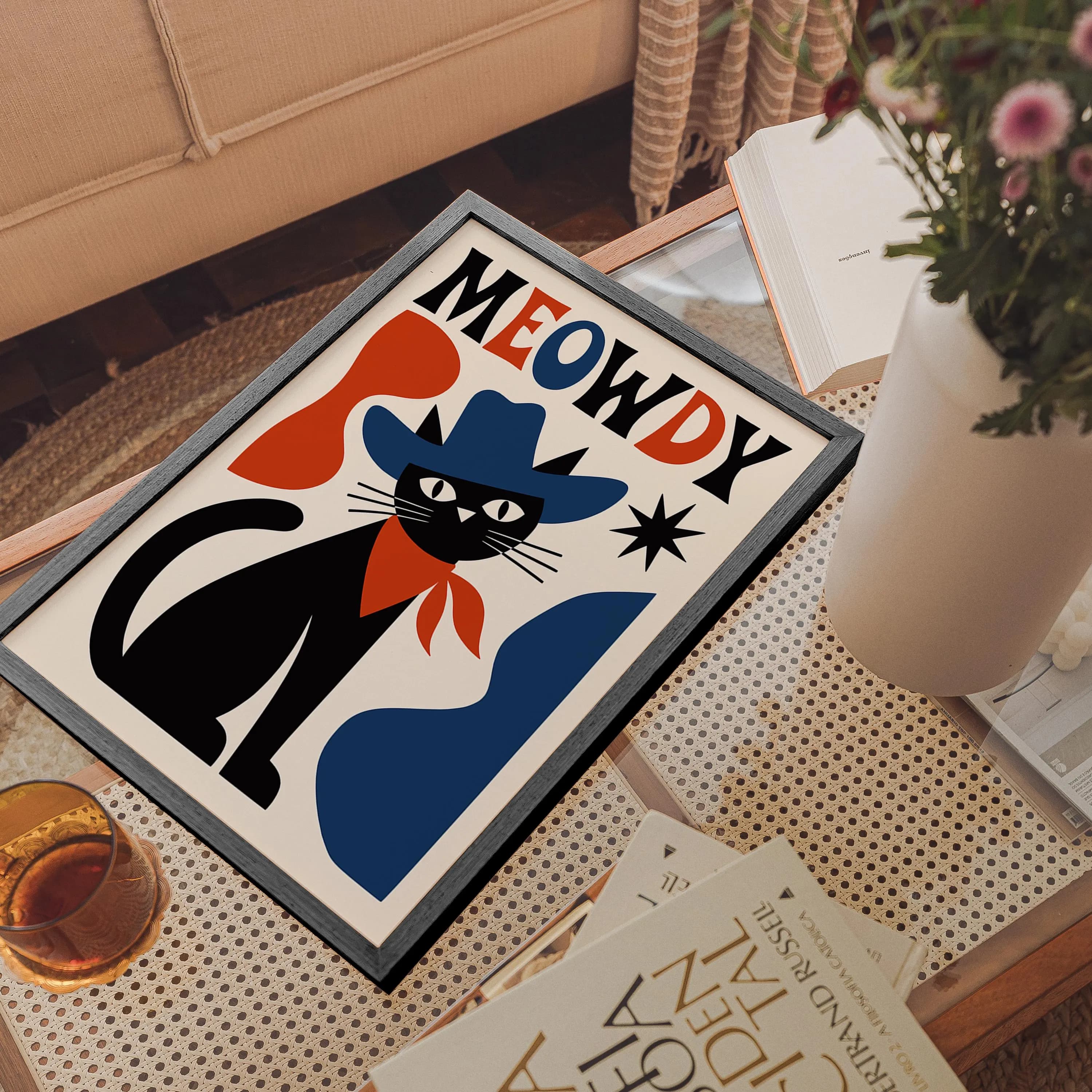 Meowdy Cowboy Cat Poster - Framed Unframed Giclée Fine Art Print - Western American Wall Decor - image 5