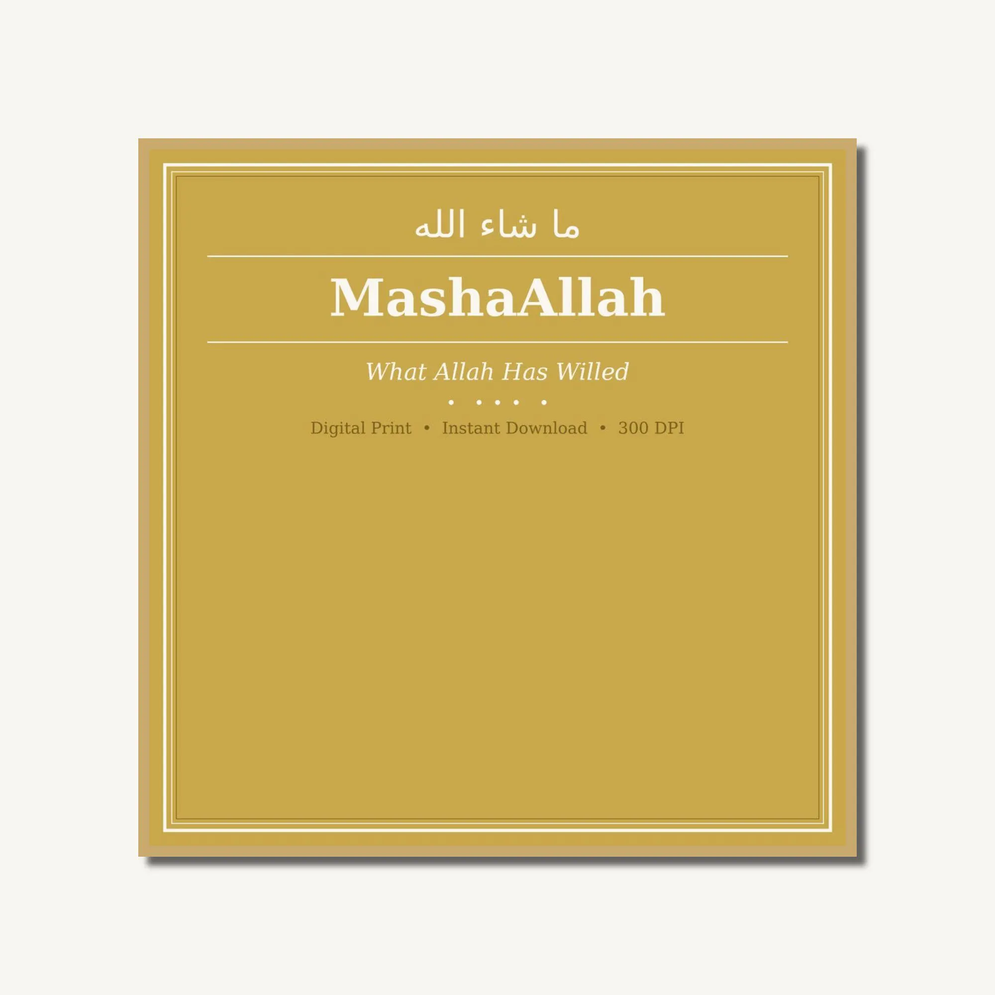 Islamic Wall Art | MashaAllah Print | Arabic Calligraphy | Muslim Home Decor | Instant Download