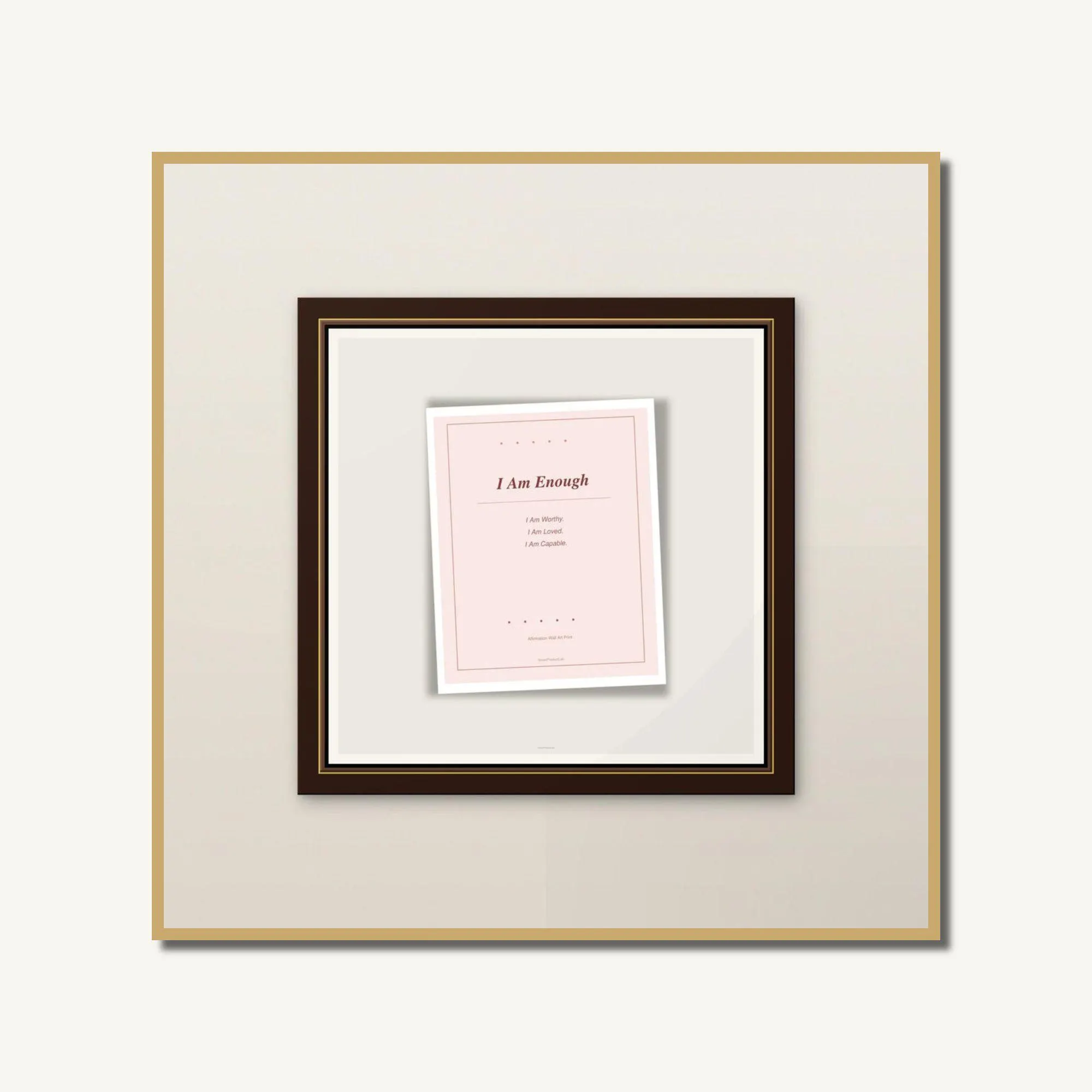 Blush Pink Affirmation Print | I Am Calm I Am Enough | Self Love Wall Art | Bedroom Decor | Instant Download
