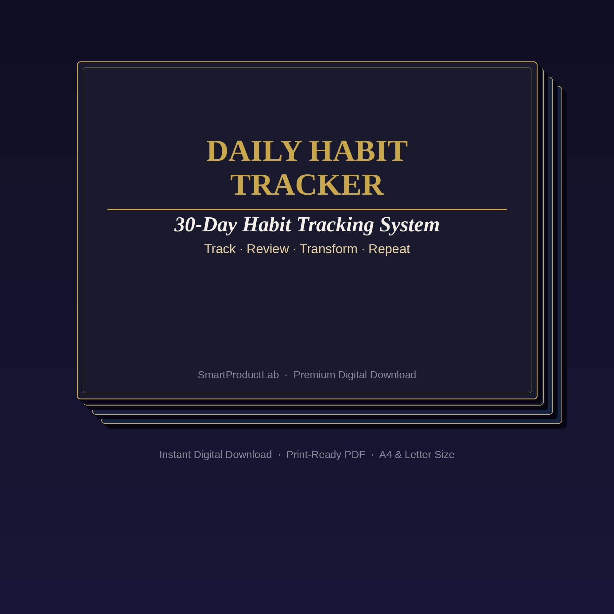 30 Day Habit Tracker Printable | Daily Habit Grid | Reflection Prompts | Progress Chart | Instant Download - image 4