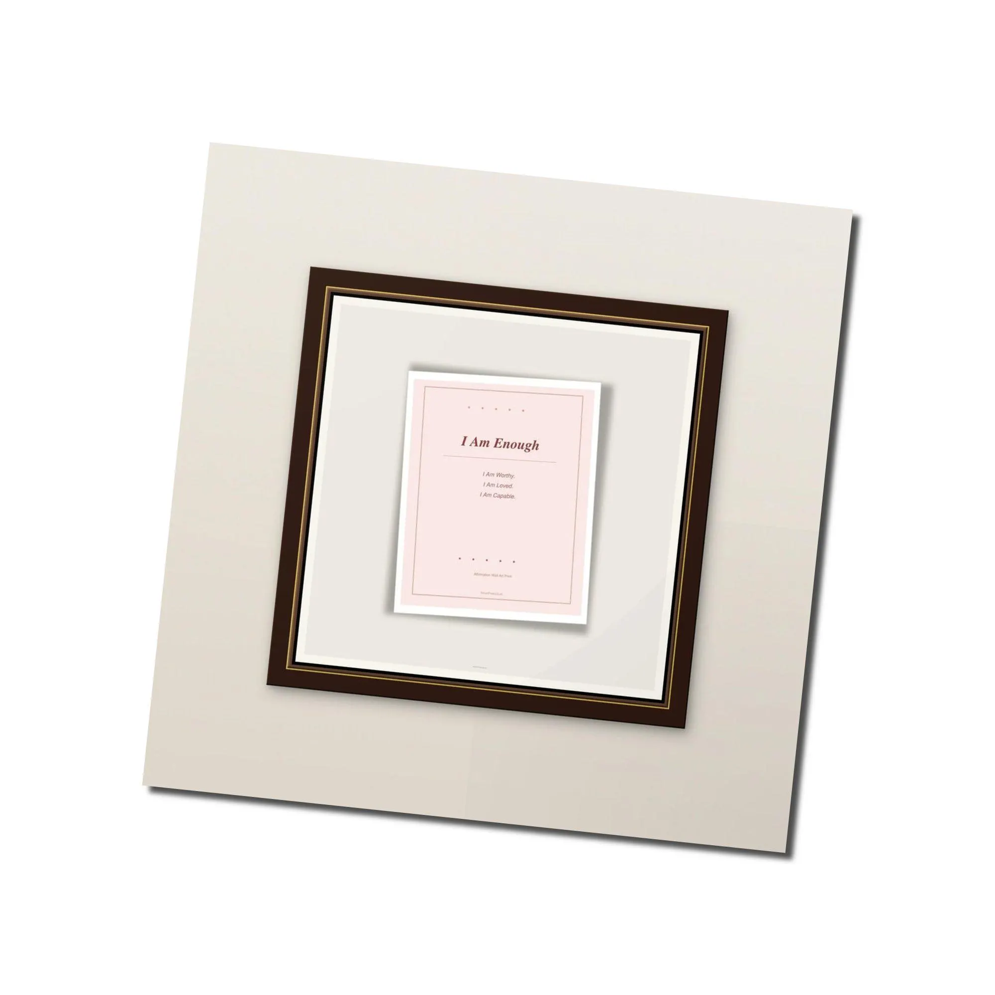 Blush Pink Affirmation Print | I Am Calm I Am Enough | Self Love Wall Art | Bedroom Decor | Instant Download - image 2