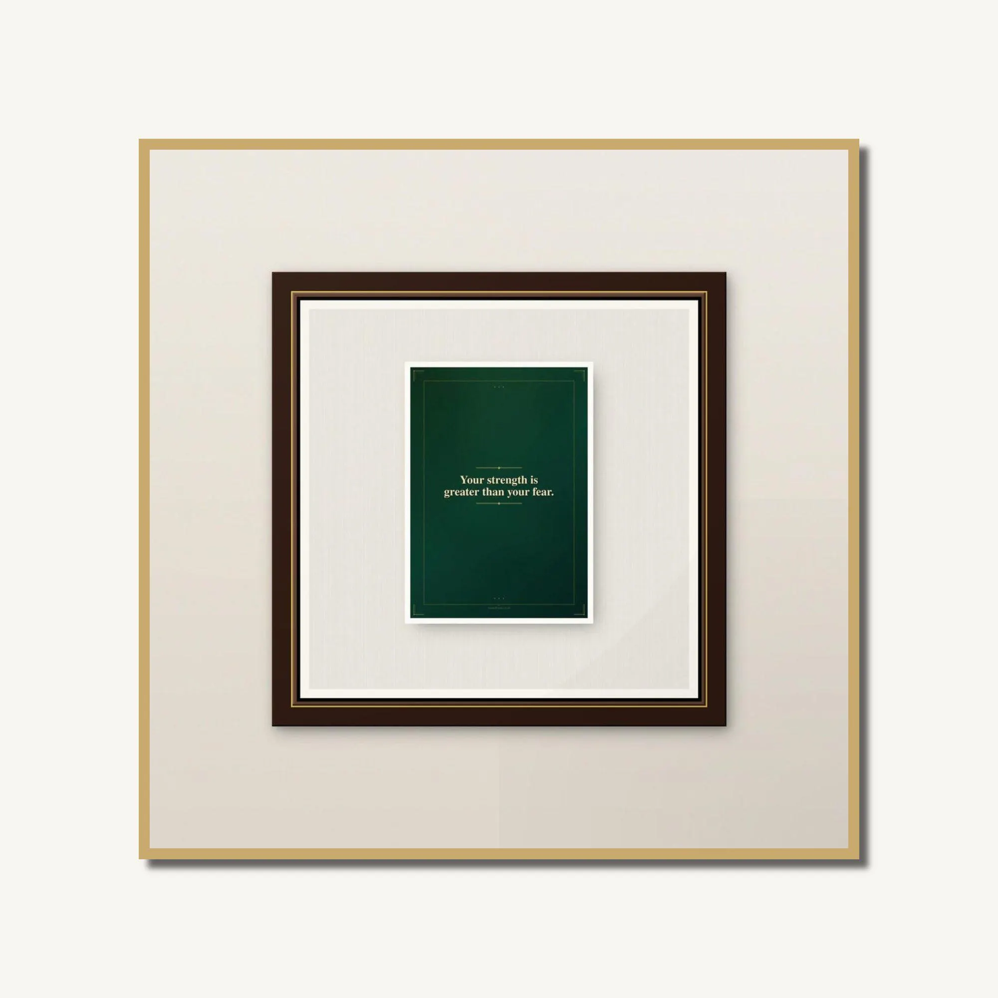 Motivational Quote Print Forest Green | Your Strength Is Greater | Inspirational Wall Art | Instant Download