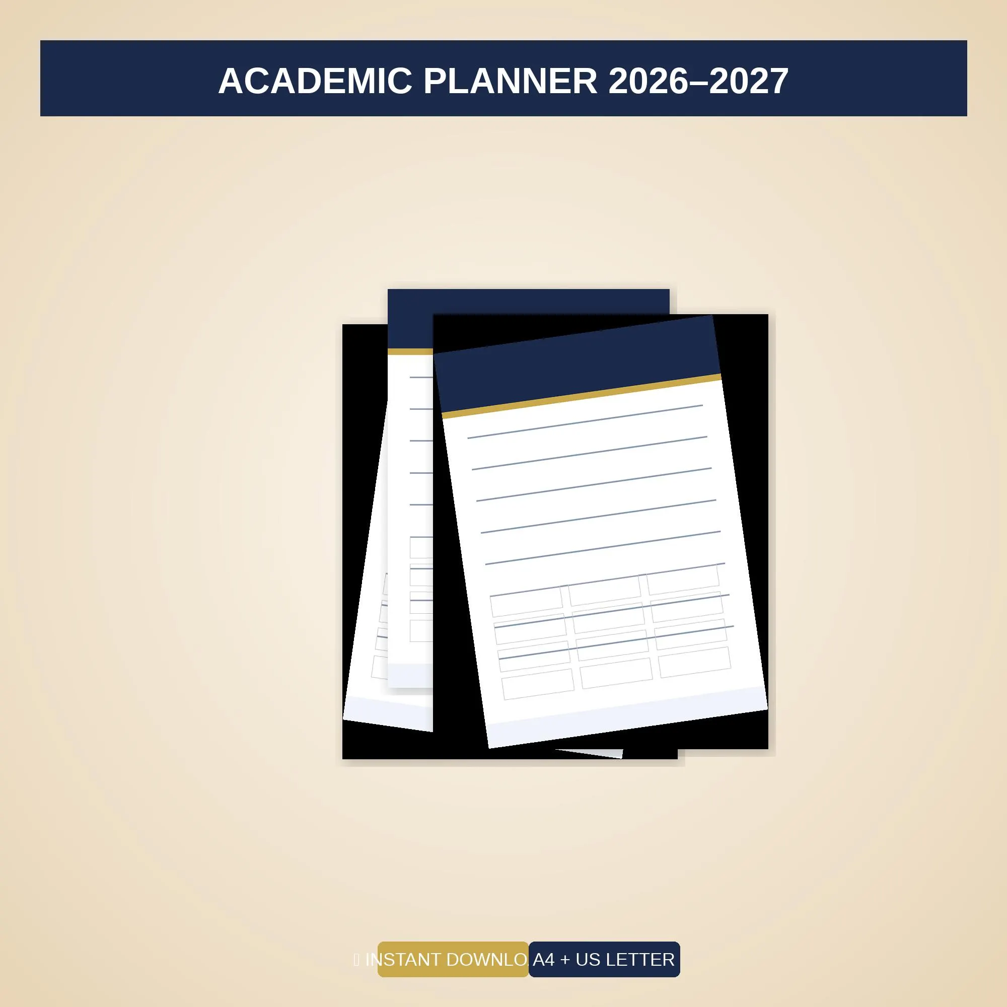 Academic Planner 2026-2027 Printable PDF | Student Monthly Weekly Planner Goals Notes | Back to School Digital Download A4 US Letter Instant